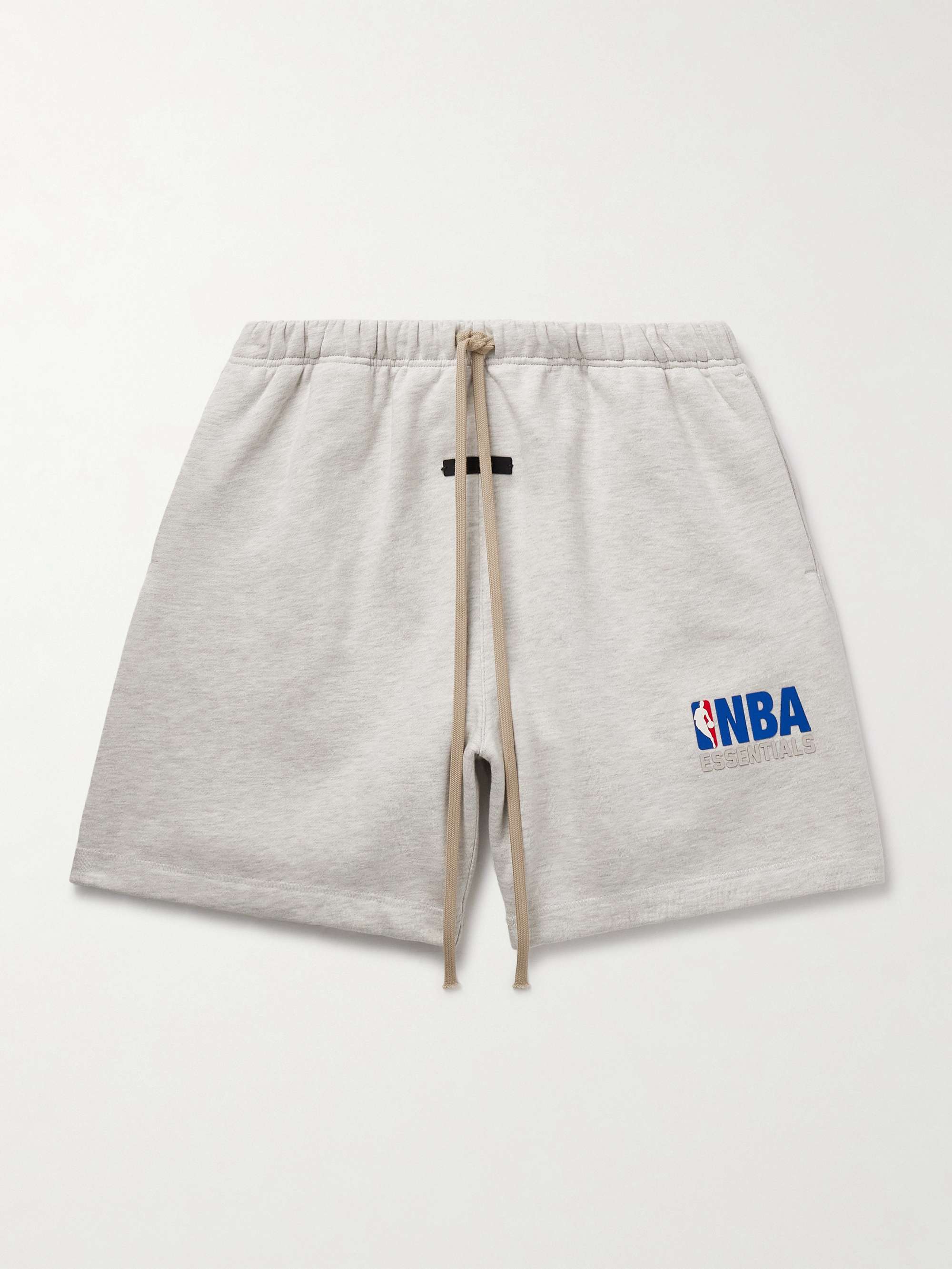 + NBA Straight-Leg Appliquéd Cotton-Blend Jersey Drawstring Shorts view