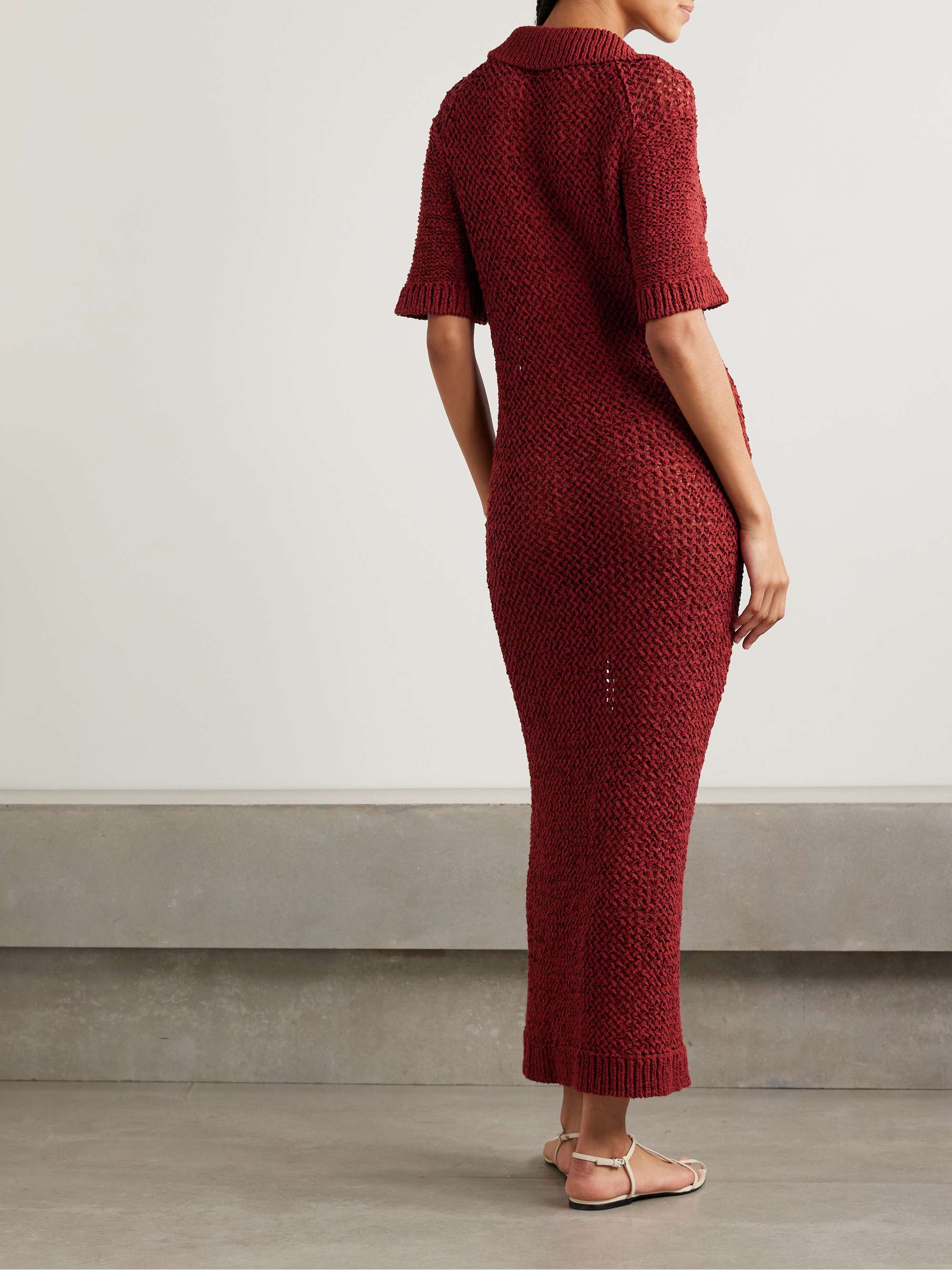 Open-knit organic cotton-blend maxi dress view