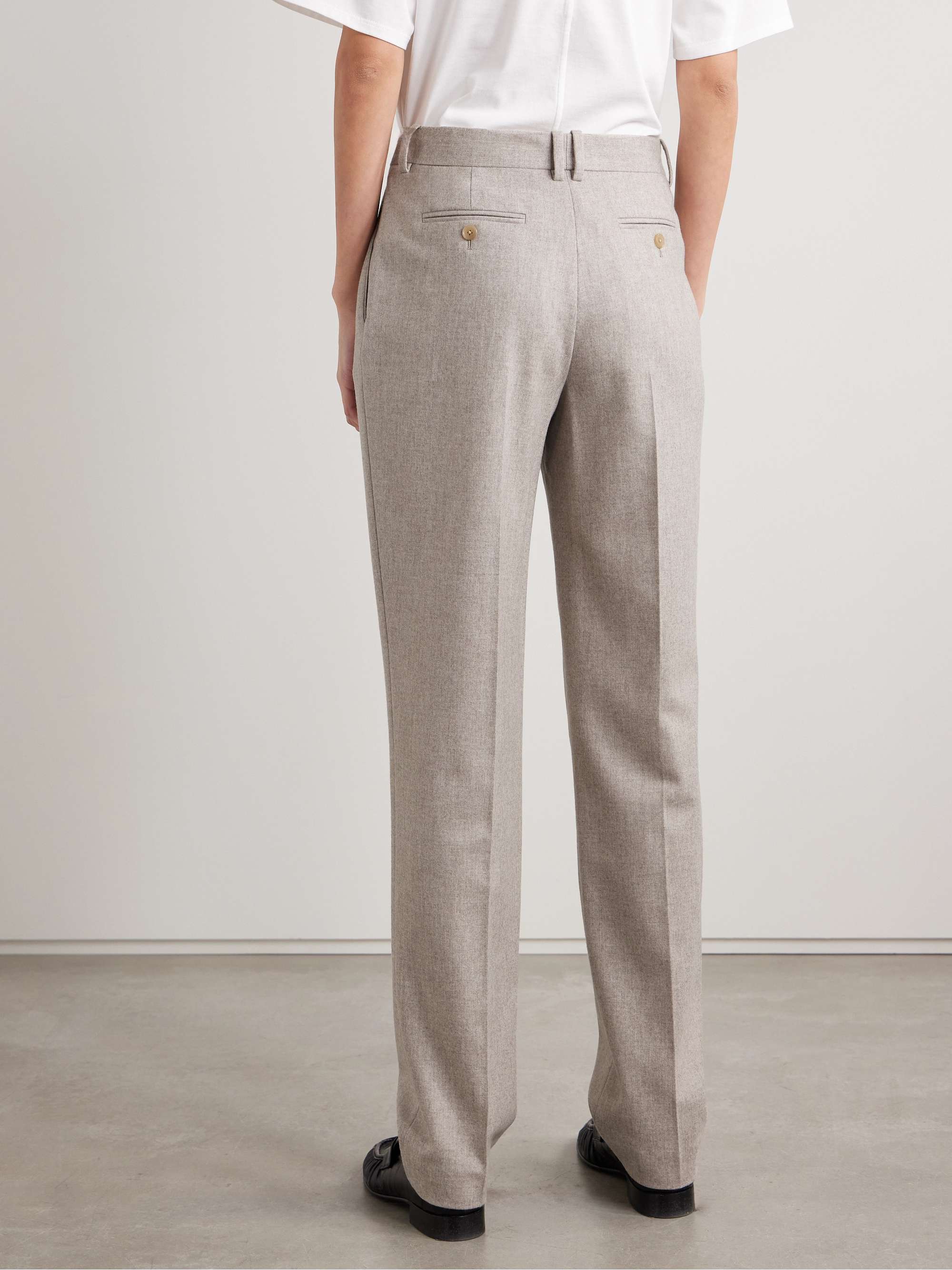 Norbert brushed wool and cashmere-blend straight-leg pants view