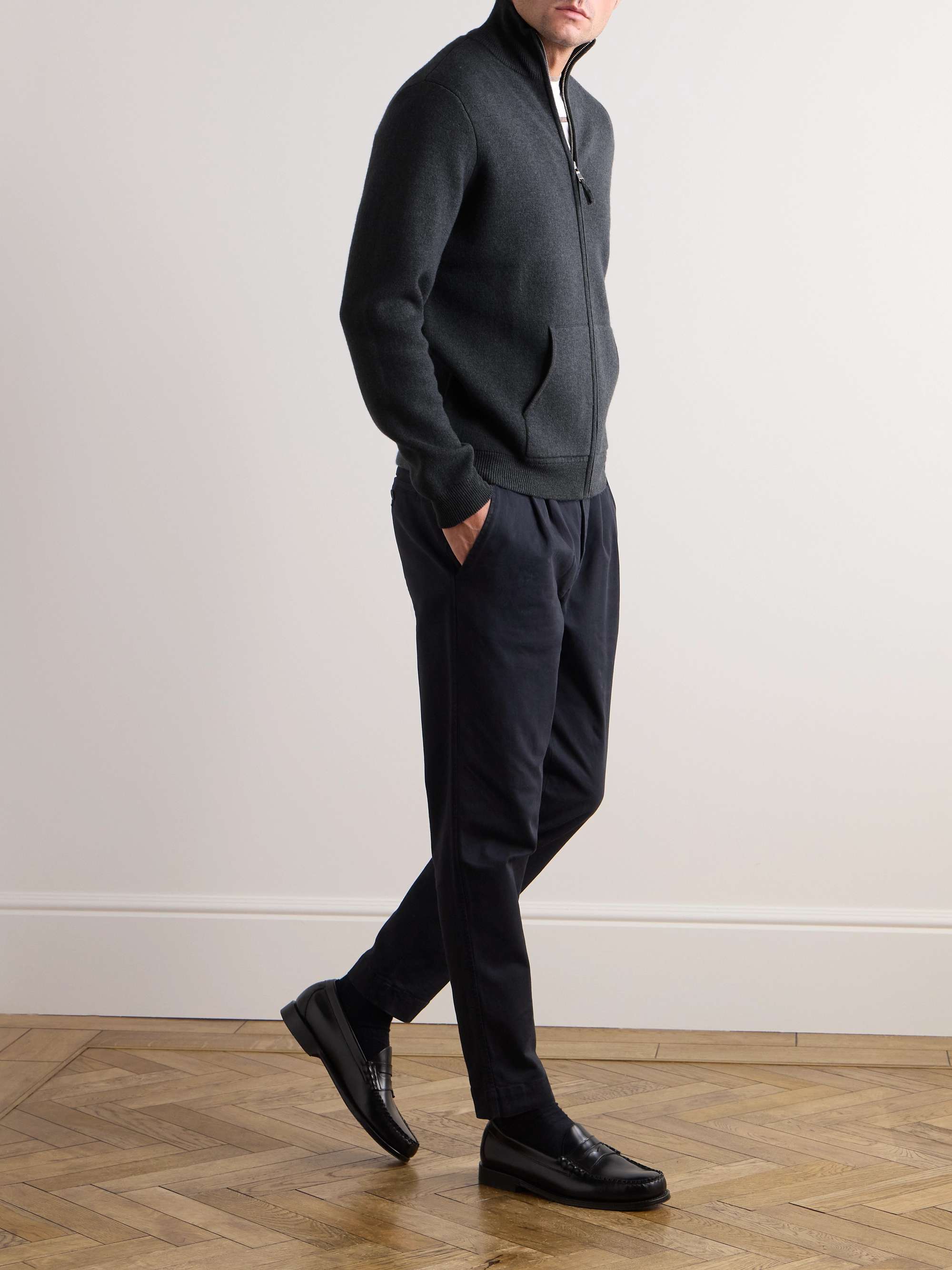 Wool and Cashmere-Blend Zip-Up Cardigan view