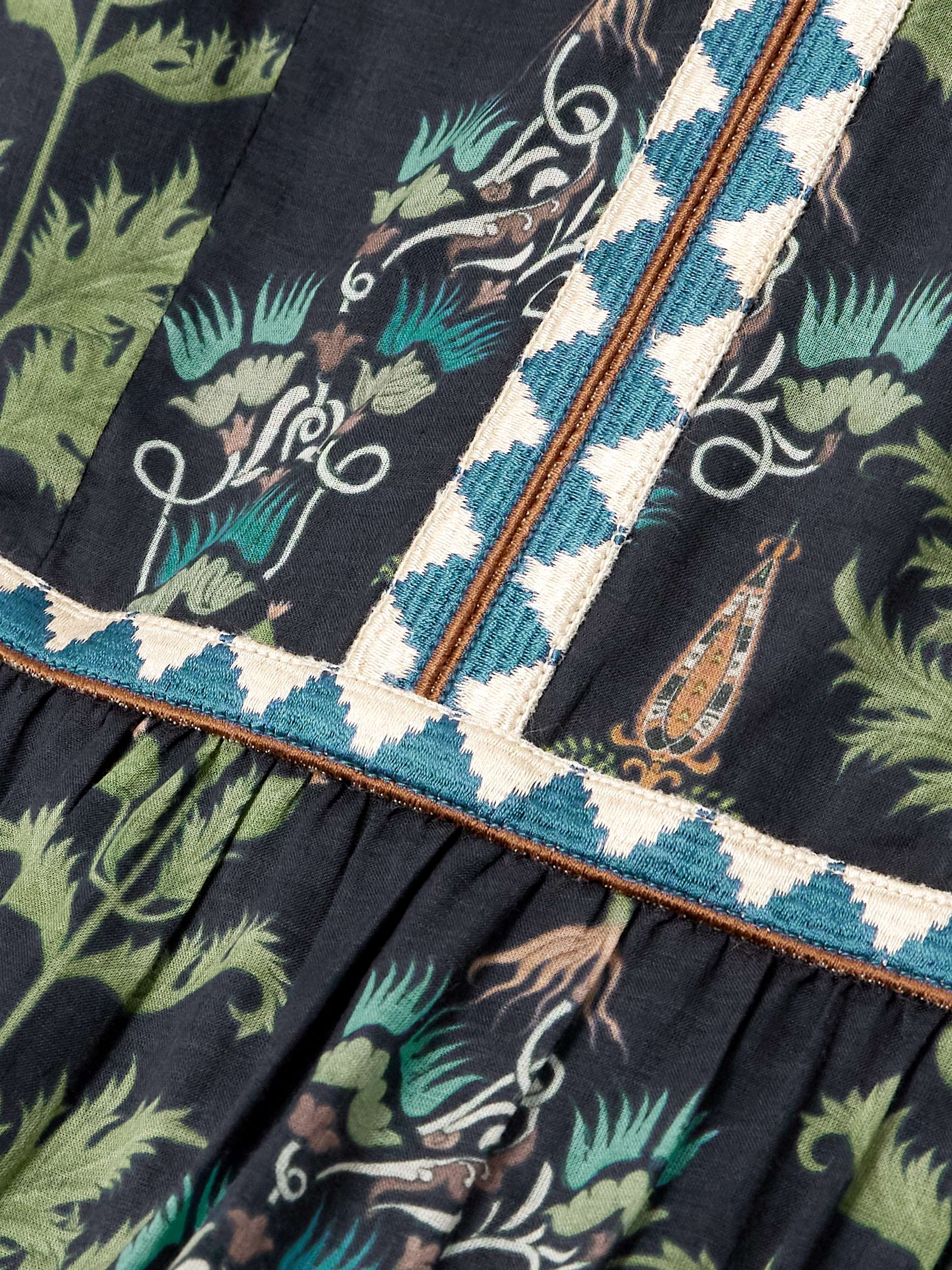 Bella embroidered printed cotton-poplin maxi dress view