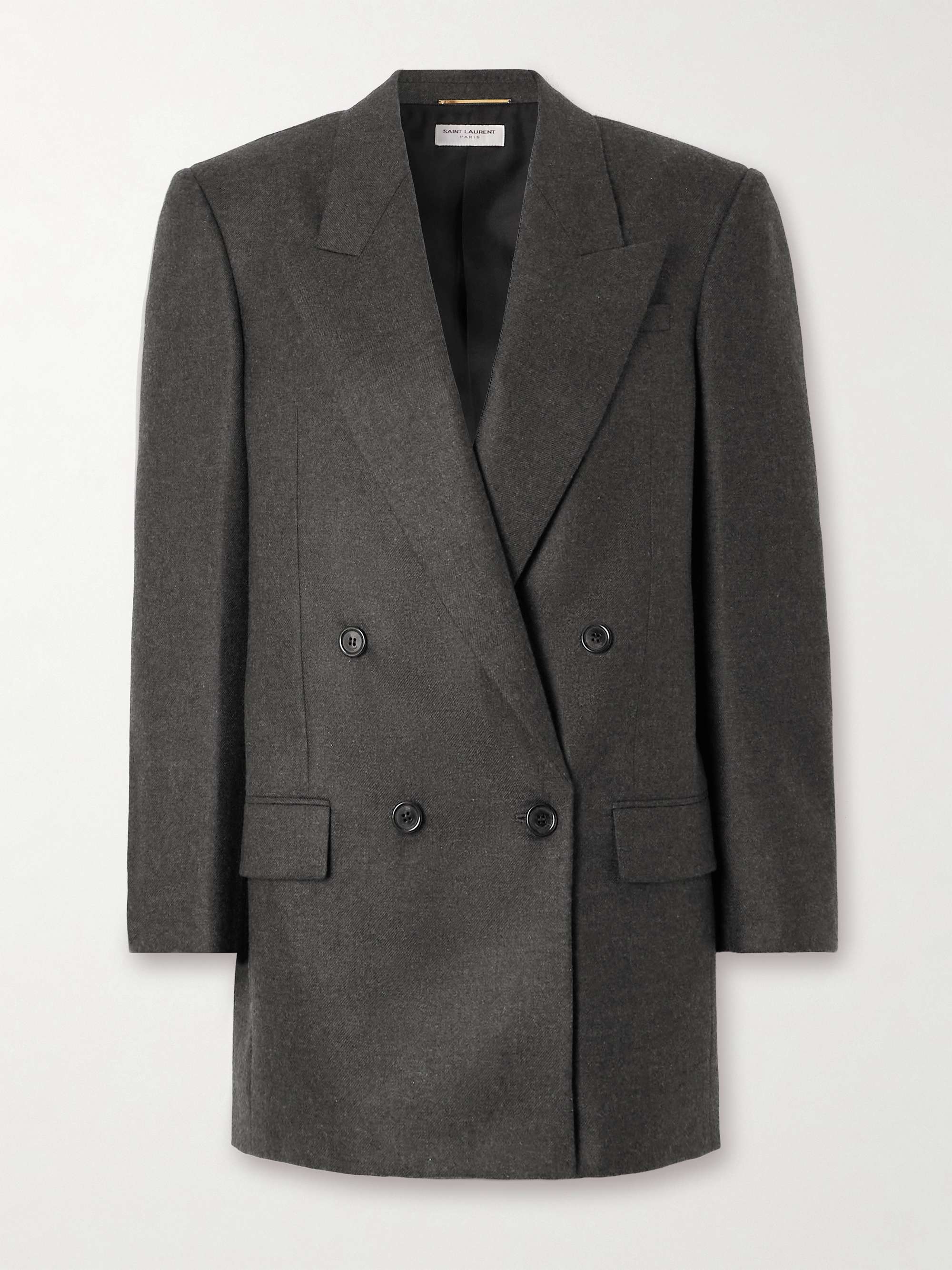 Double-breasted cashmere-twill blazer view