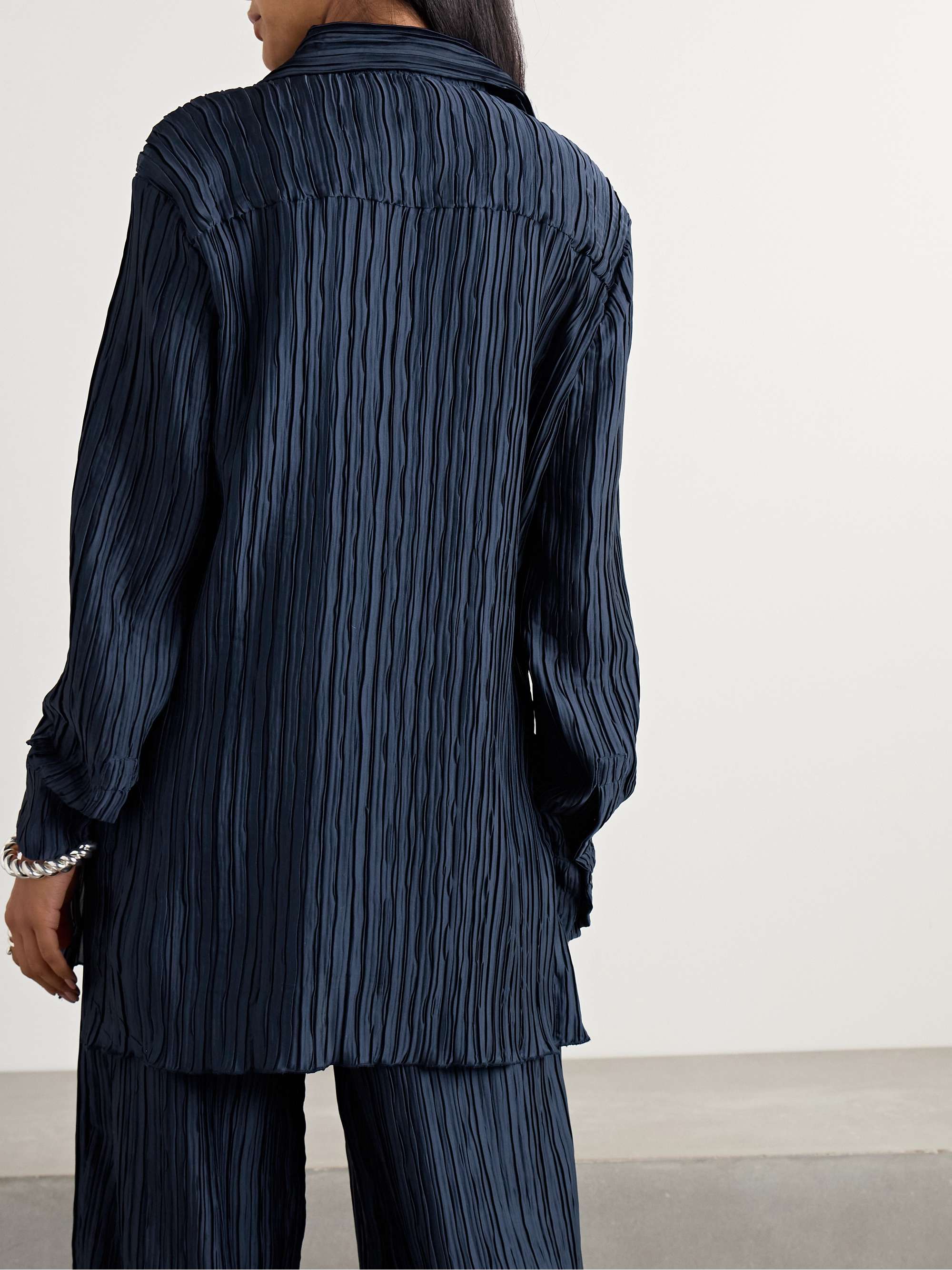 Marley satin-plissé shirt view