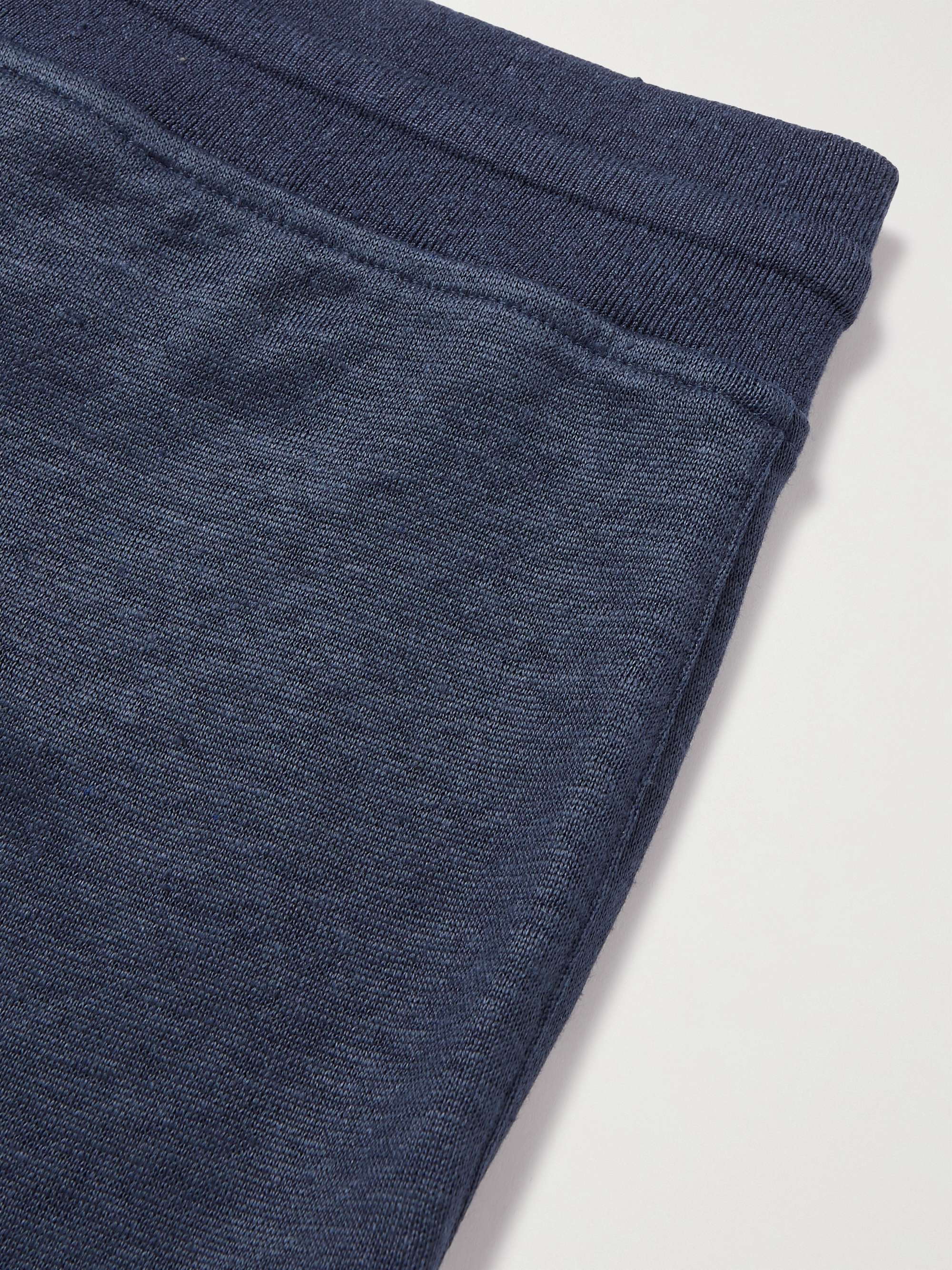 Tapered Stretch Linen-Blend Sweatpants view