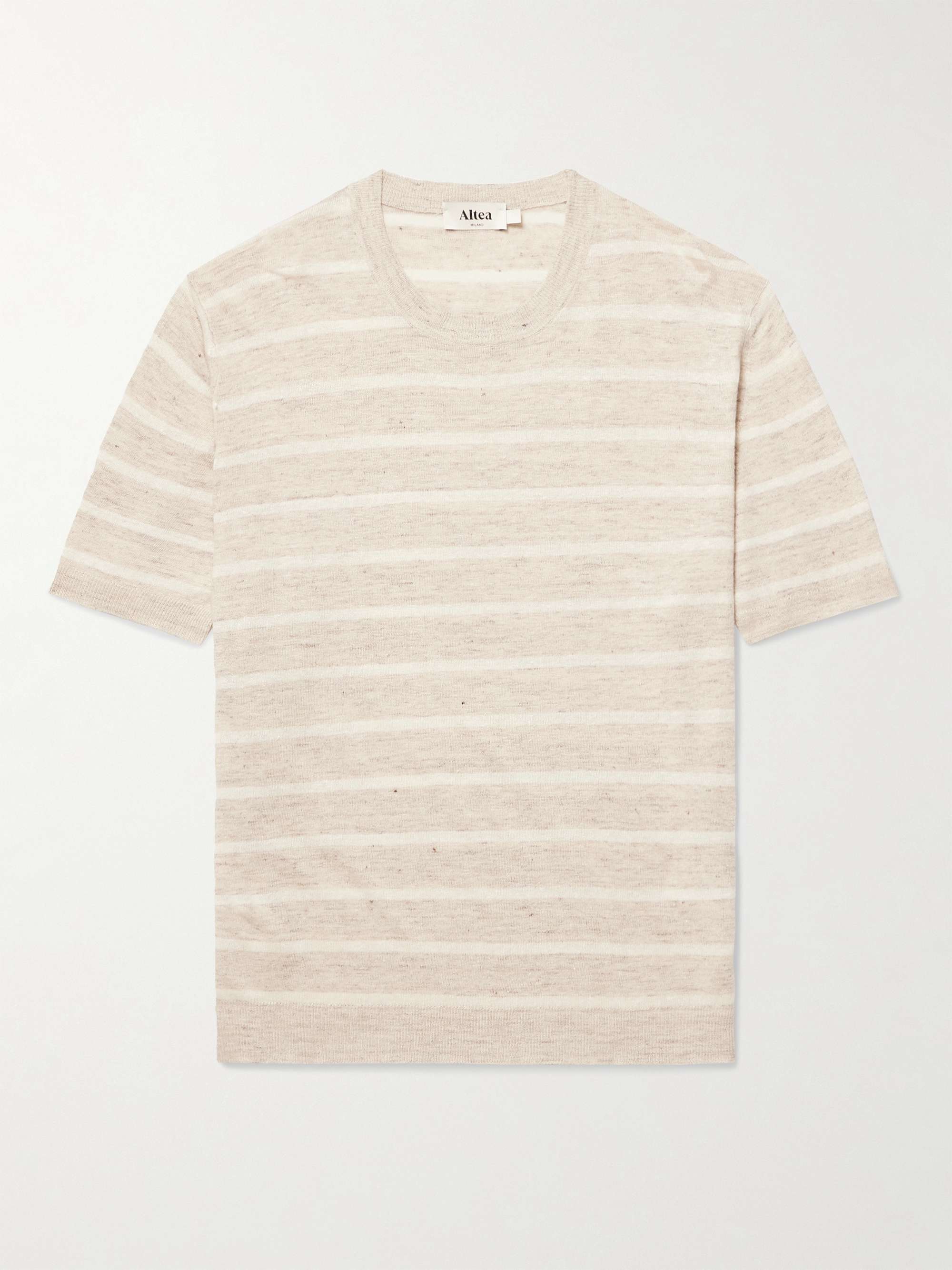 Striped Linen and Cotton-Blend T-Shirt view
