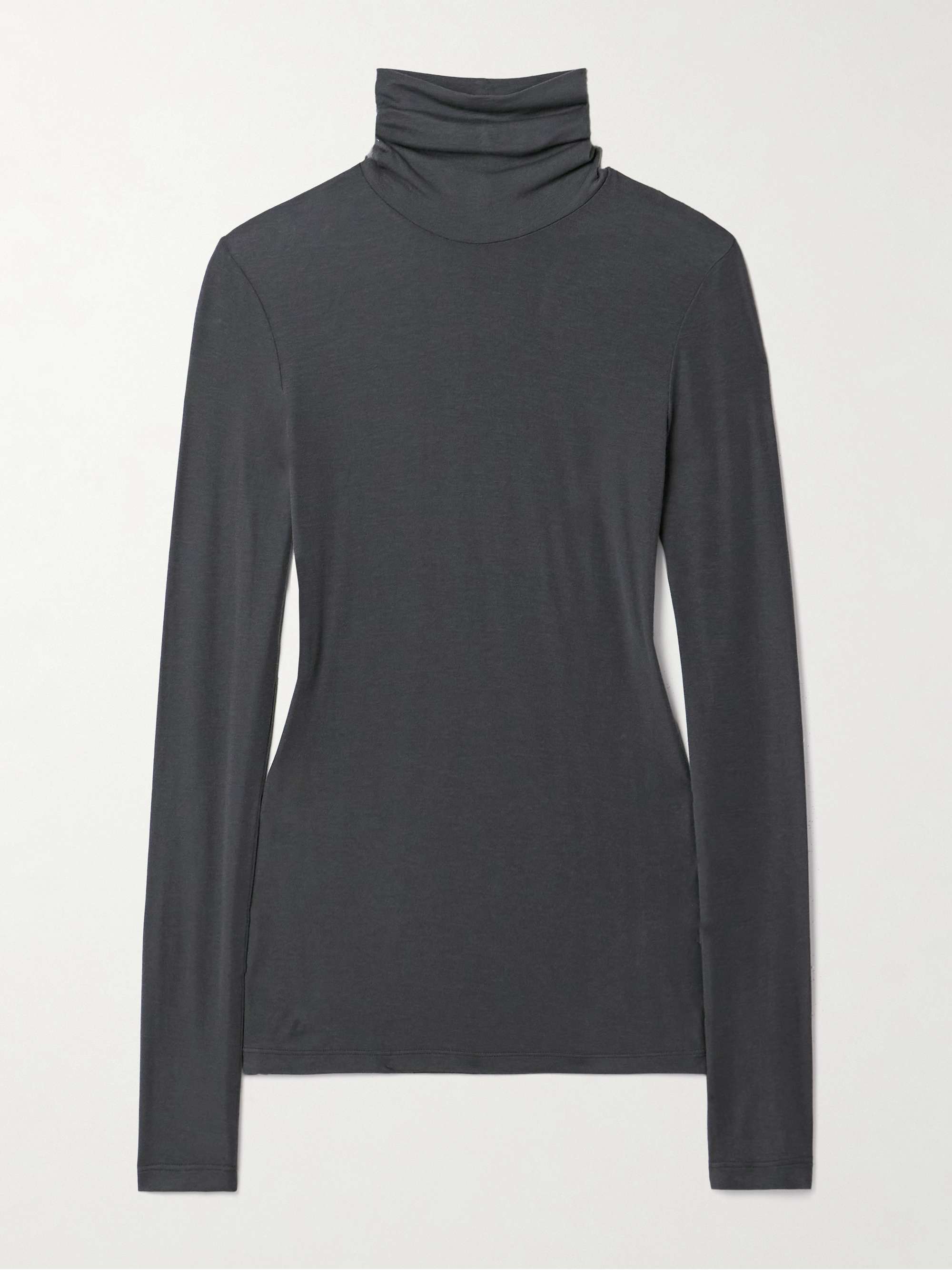 Pascale stretch-Lyocell turtleneck top view