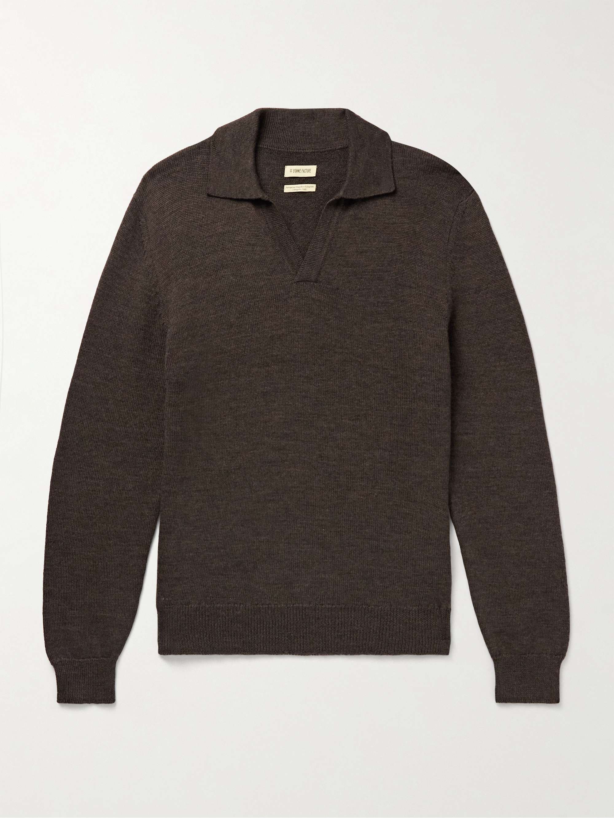 Slim-Fit Virgin Wool Polo Shirt view