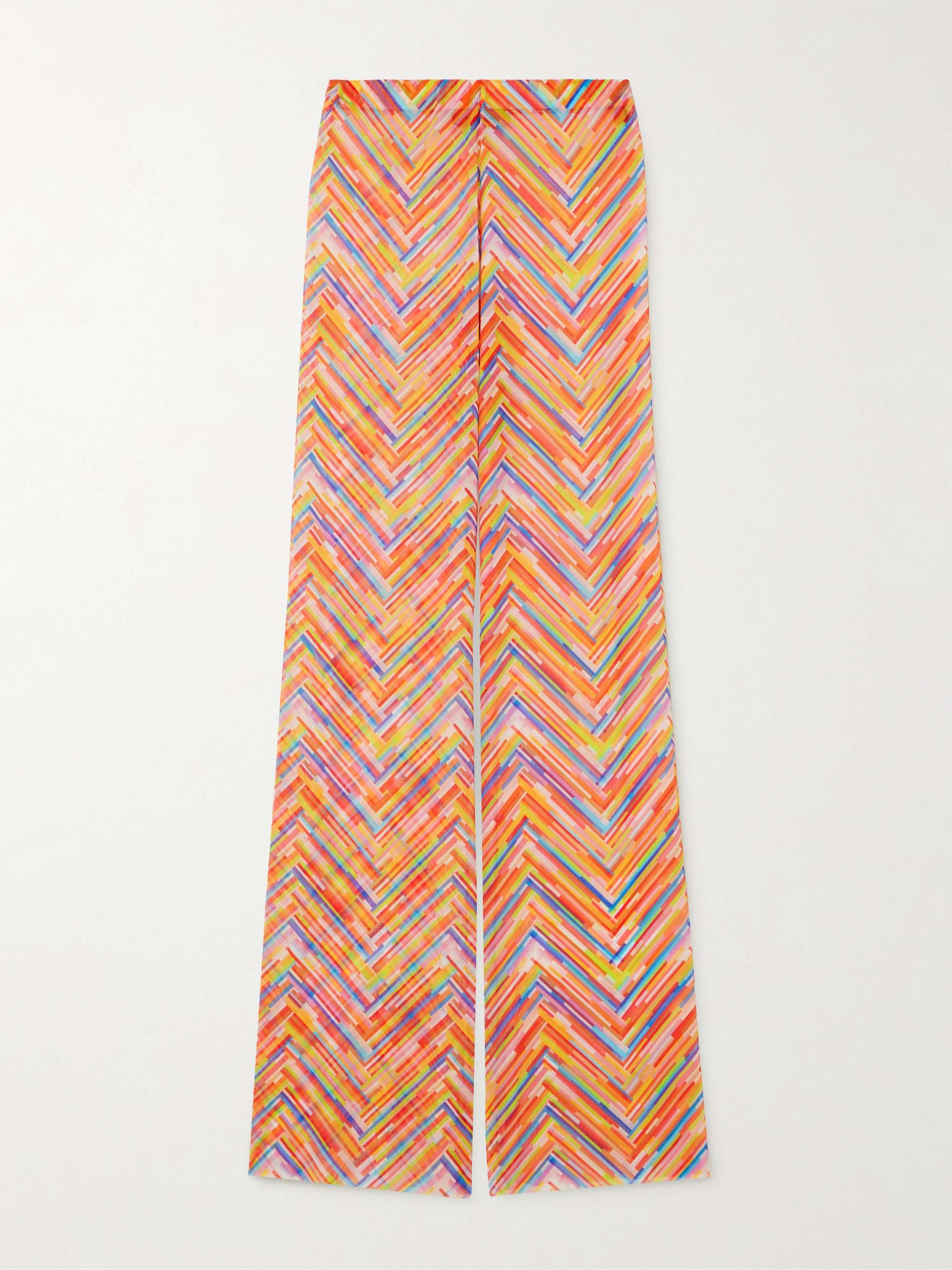 Mare printed stretch-tulle slim-leg pants view