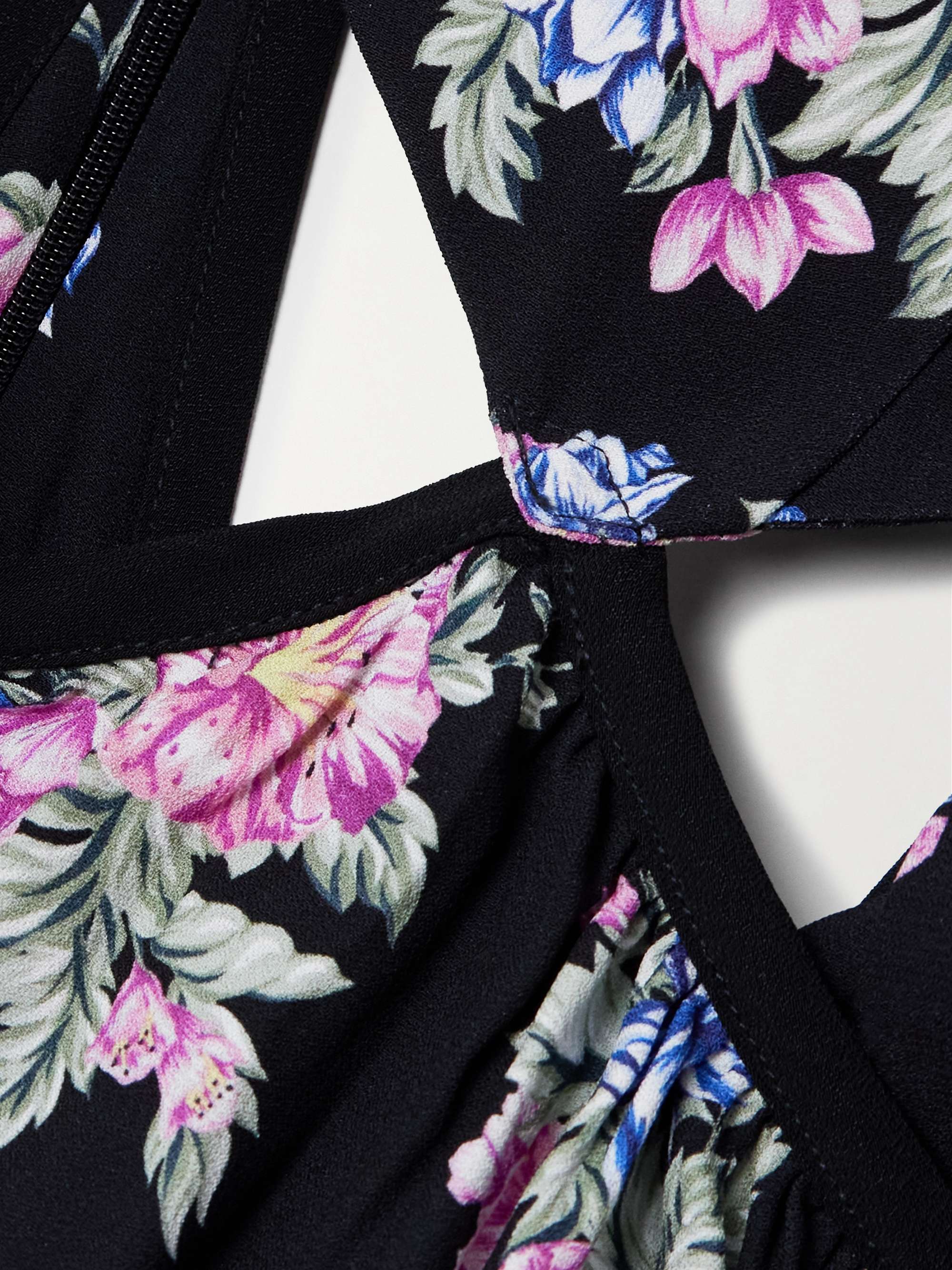 Cutout floral-print crepe mini dress view