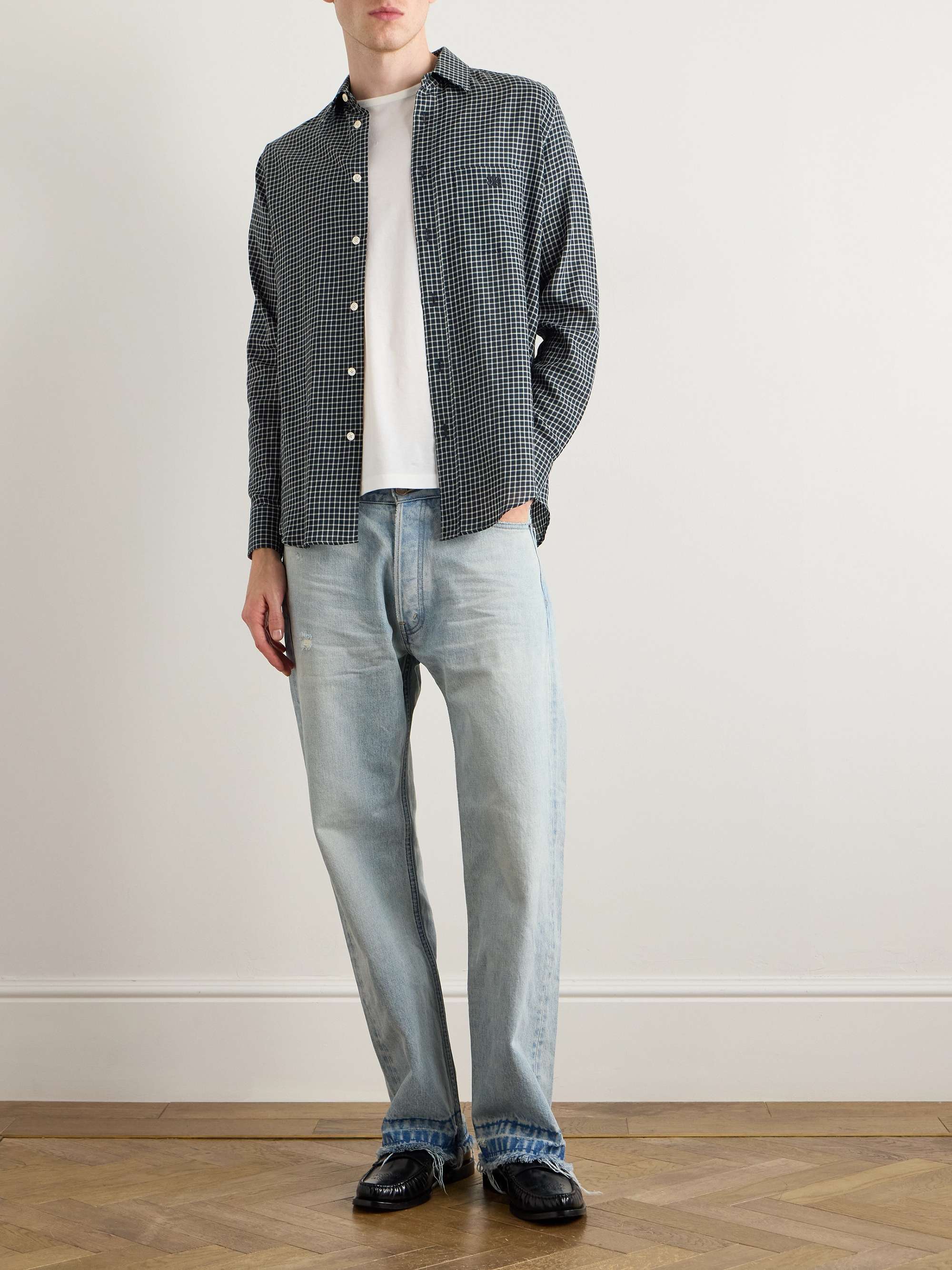 Logo-Embroidered Checked Cotton Shirt view