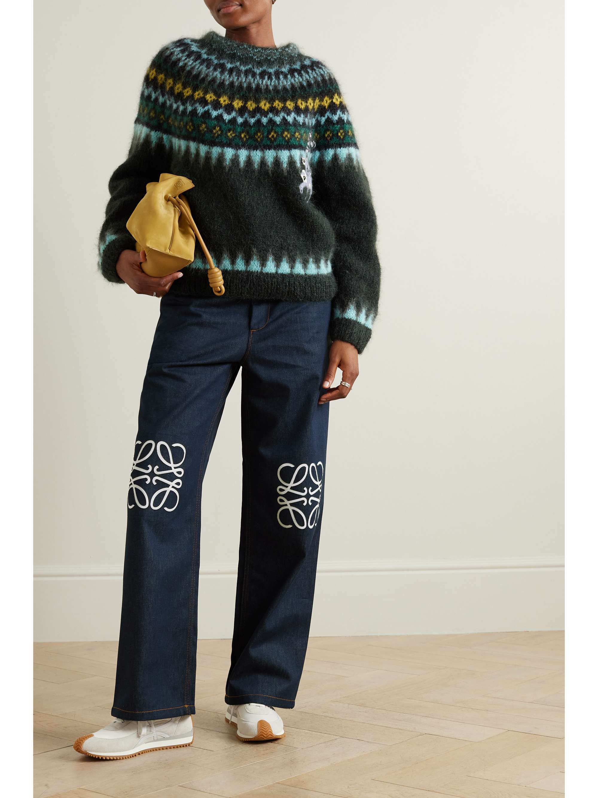 Anagram cutout high-rise straight-leg jeans view
