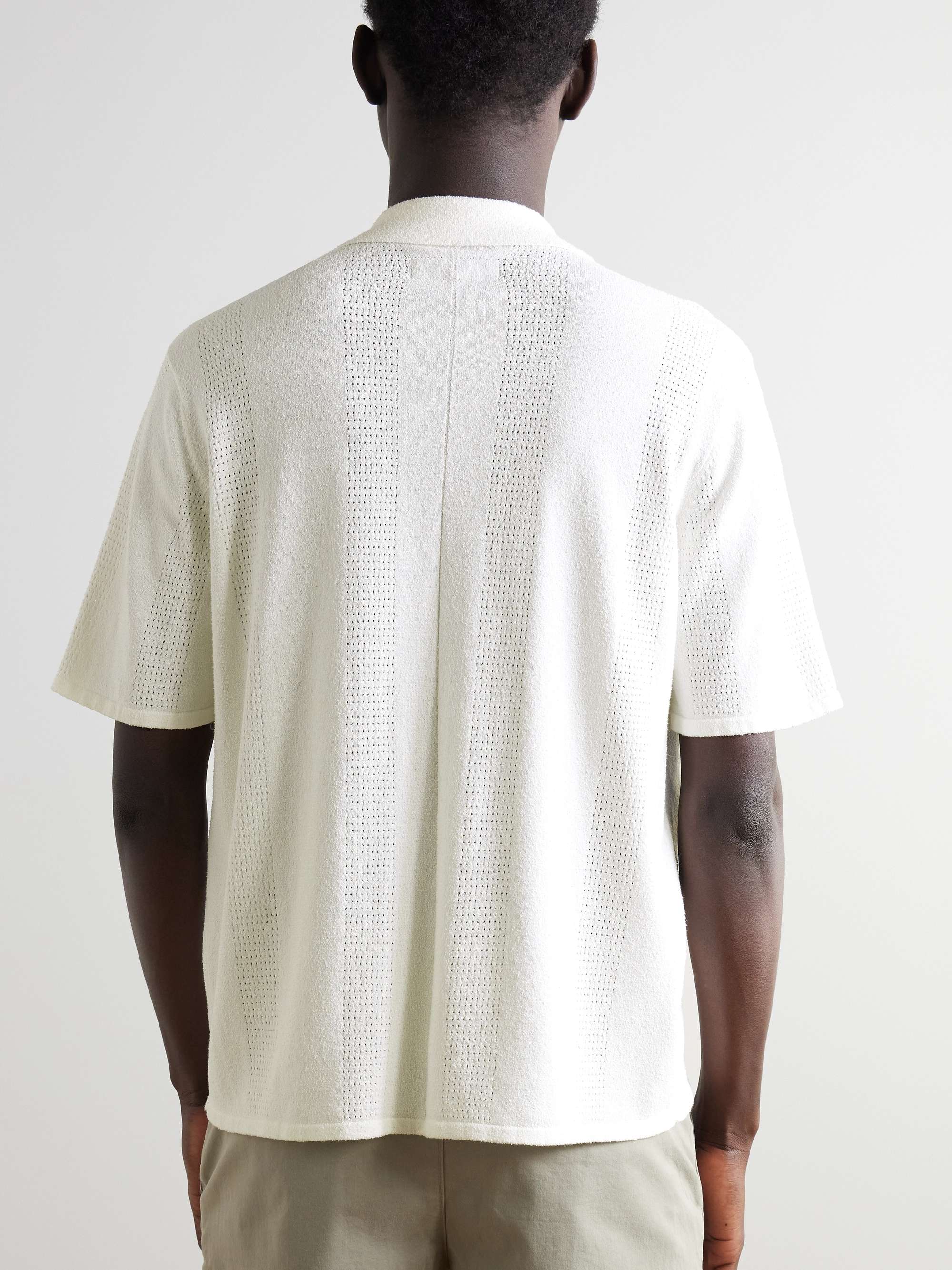 Avery Camp-Collar Honeycomb-Knit Cotton-Blend Terry Shirt view