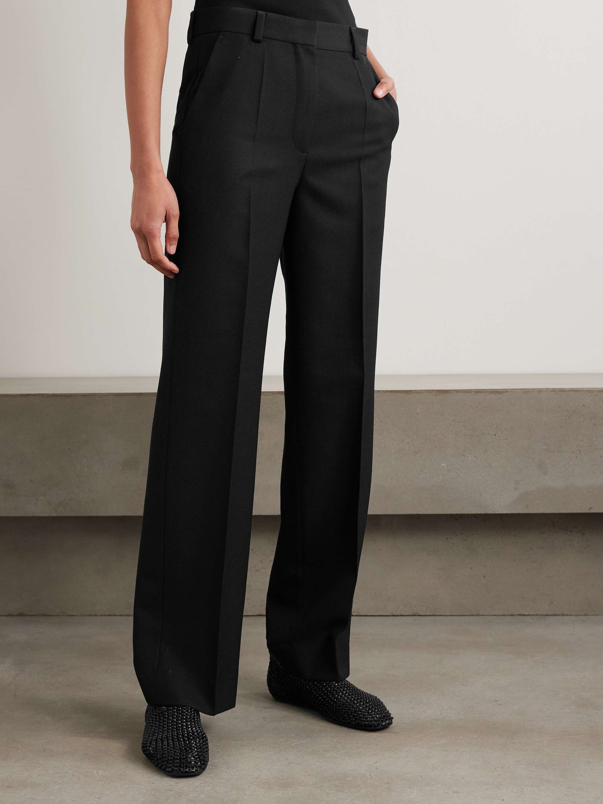 Recycled grain de poudre straight-leg pants view