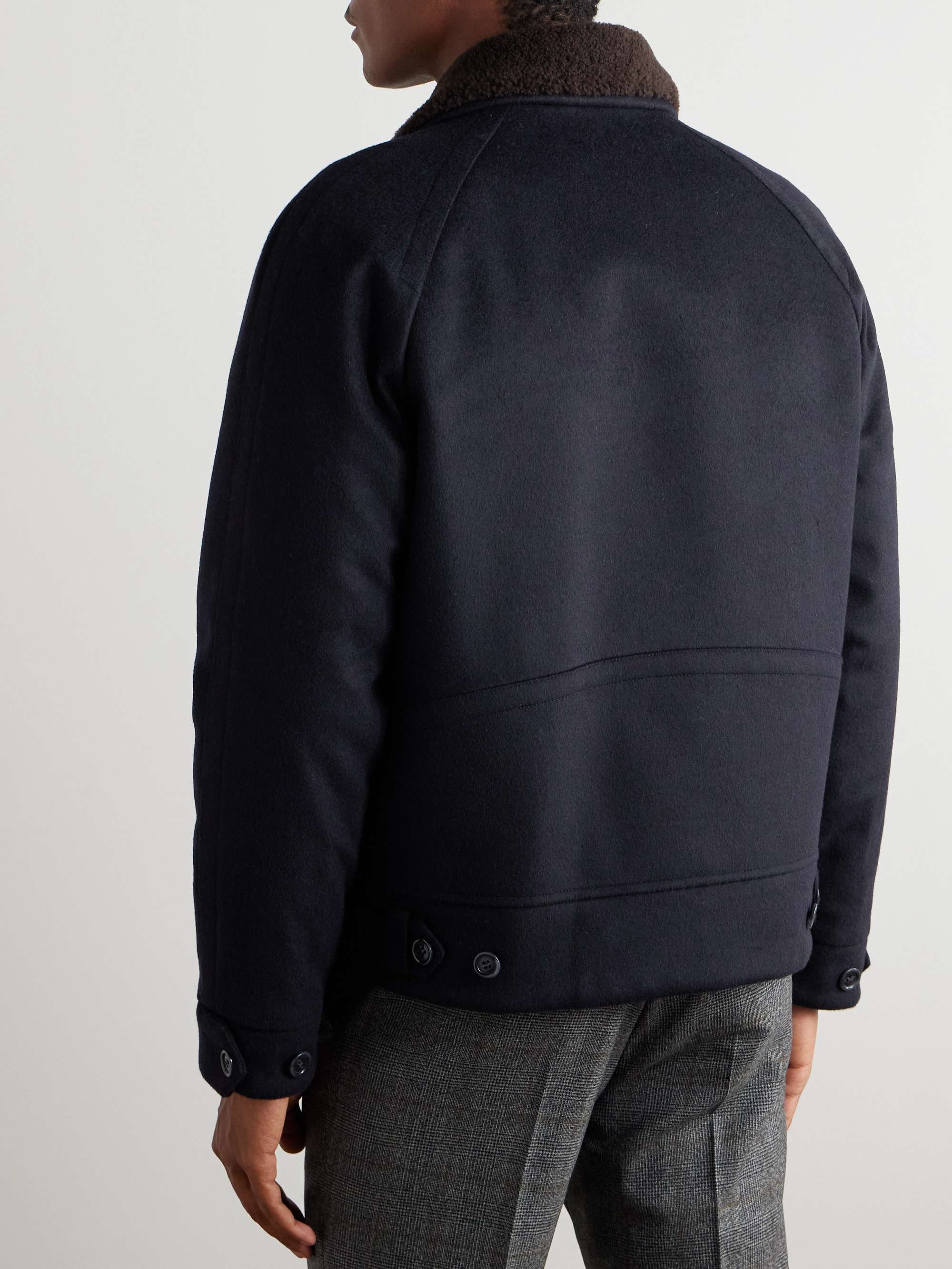 Shearling-Trimmed Wool and Cashmere-Blend Felt Jacket view