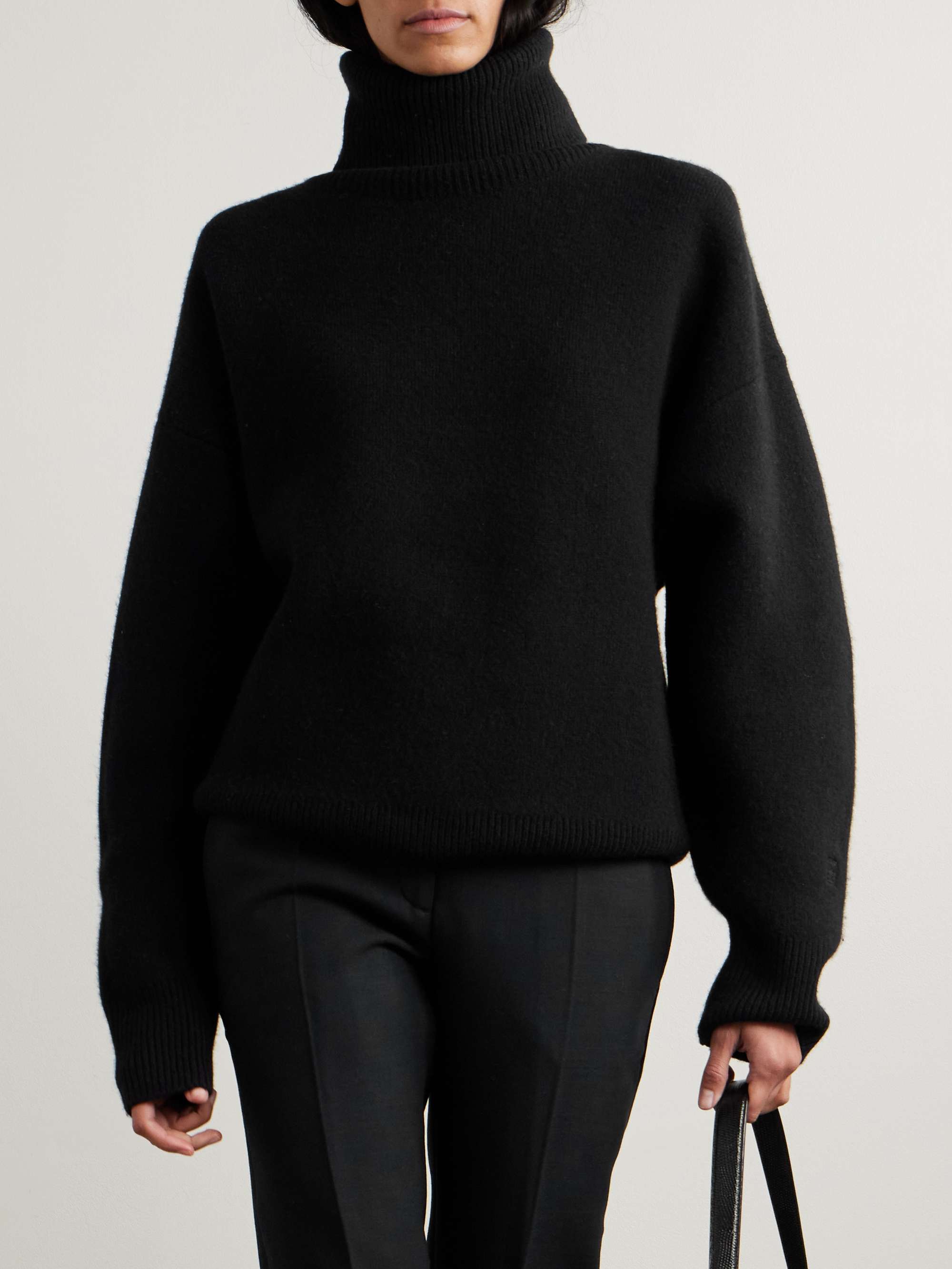 Oversized wool-blend turtleneck sweater view