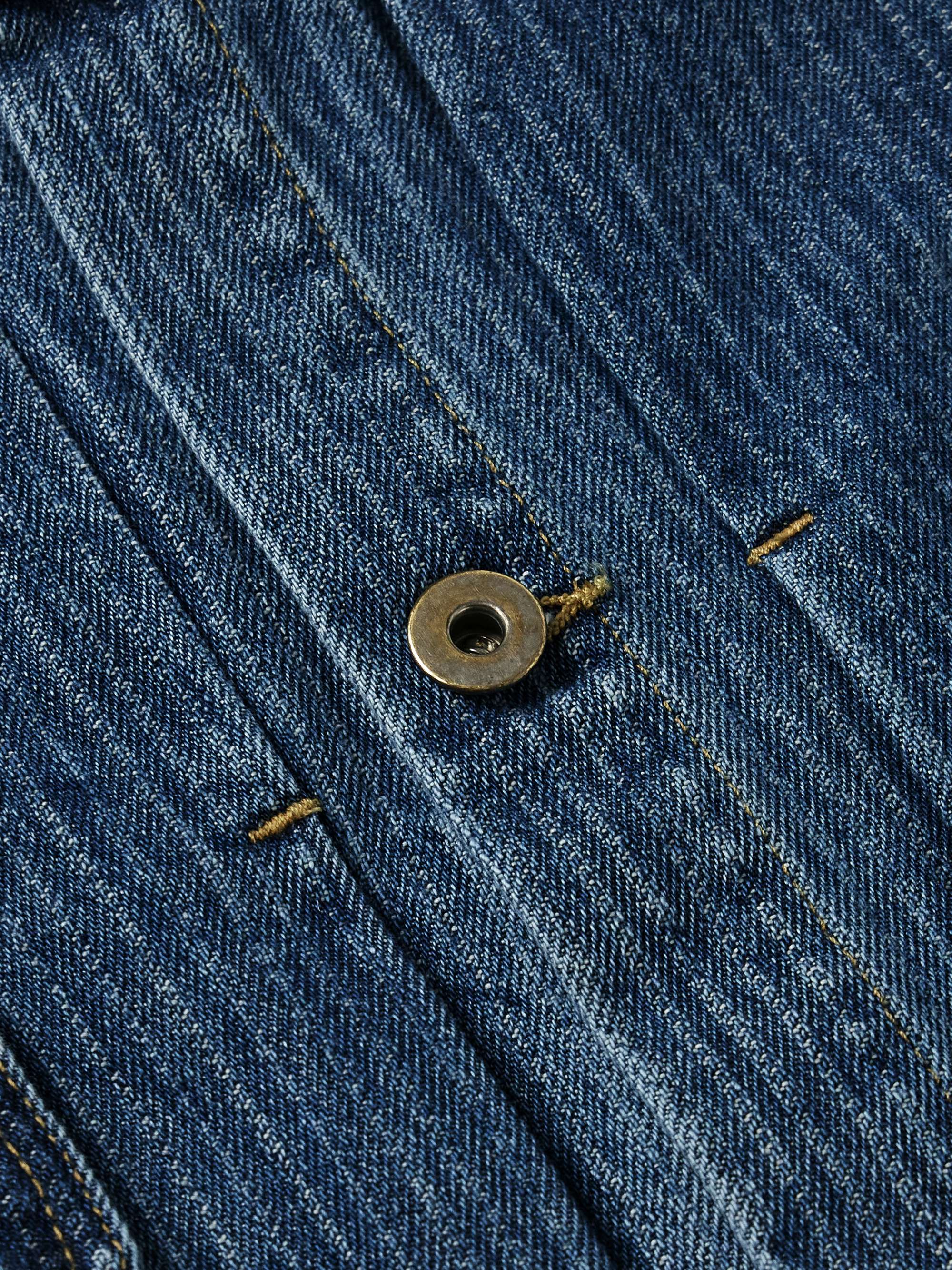 Striped Denim-Jacquard Trucker Jacket view