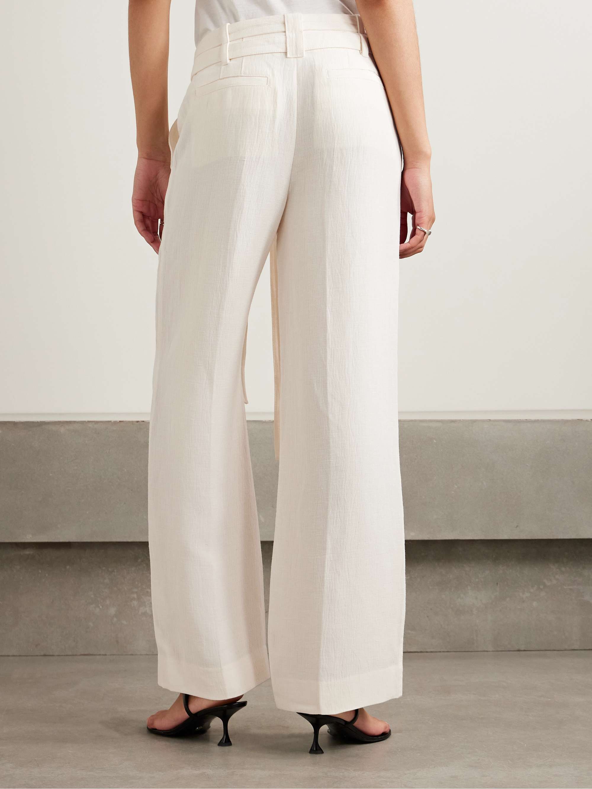 Maggi belted cloqué wide-leg pants view