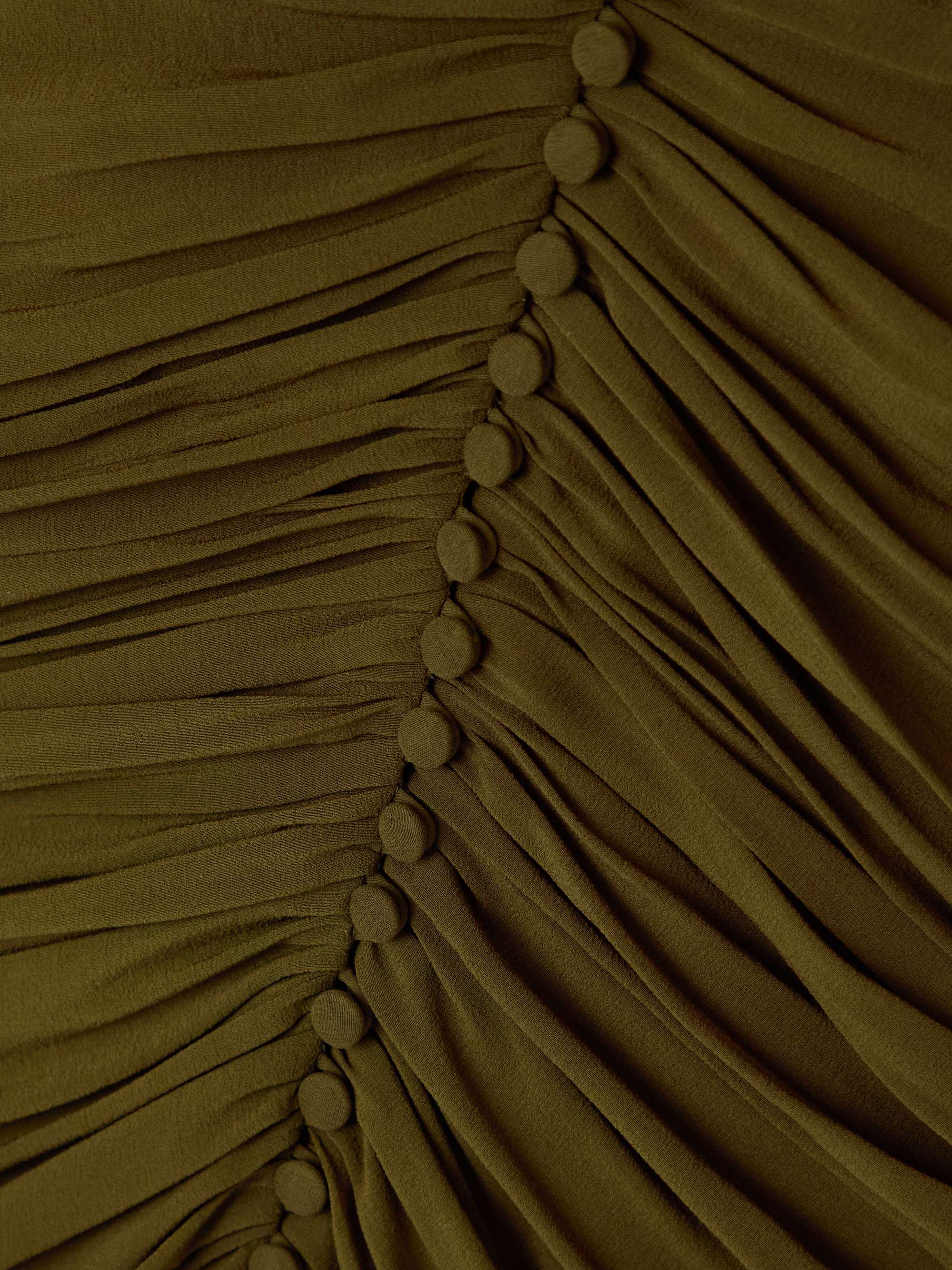 Ruched silk-crepe halterneck dress view