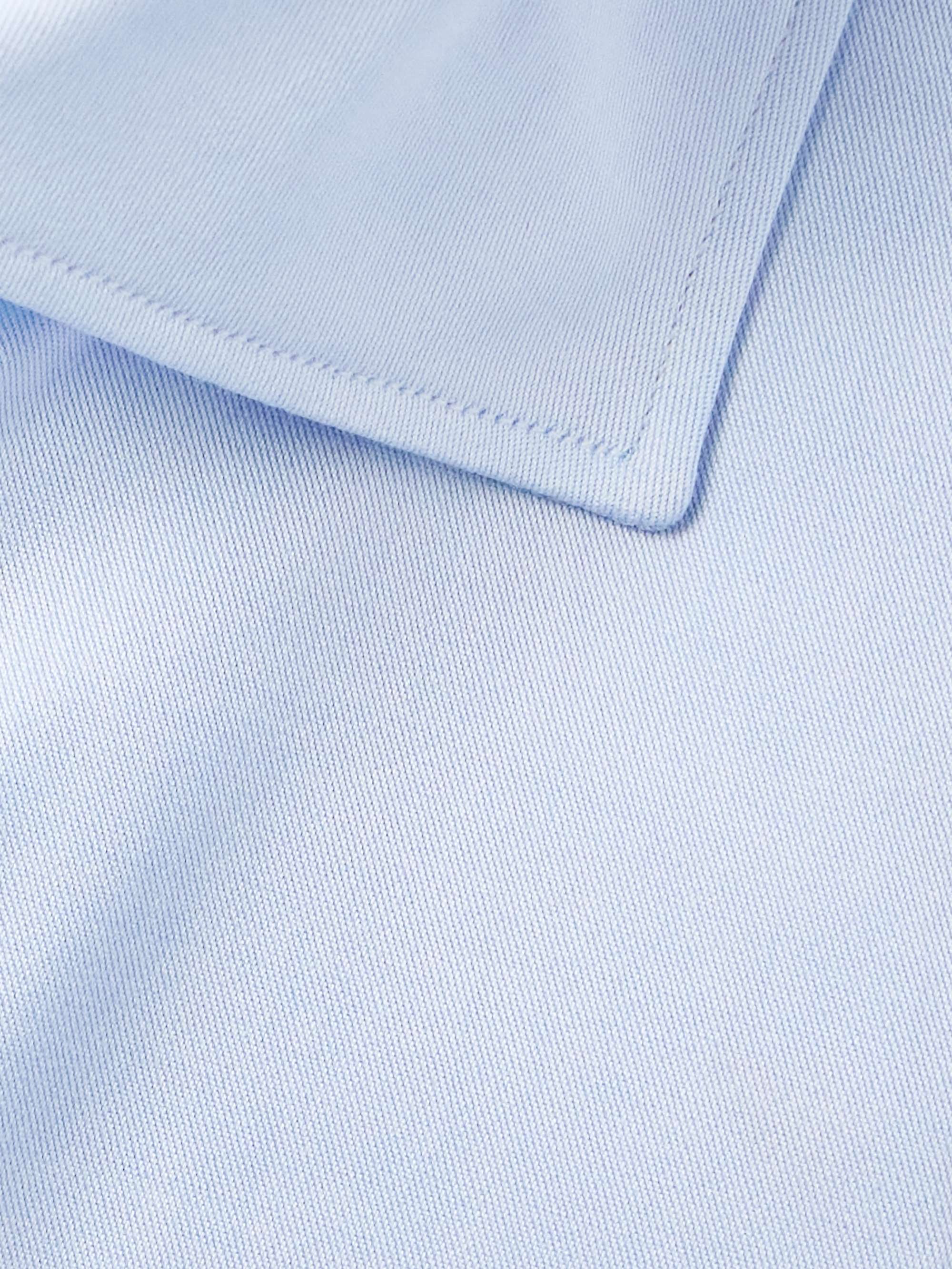 Slim-Fit Cutaway-Collar Striped Cotton Shirt view