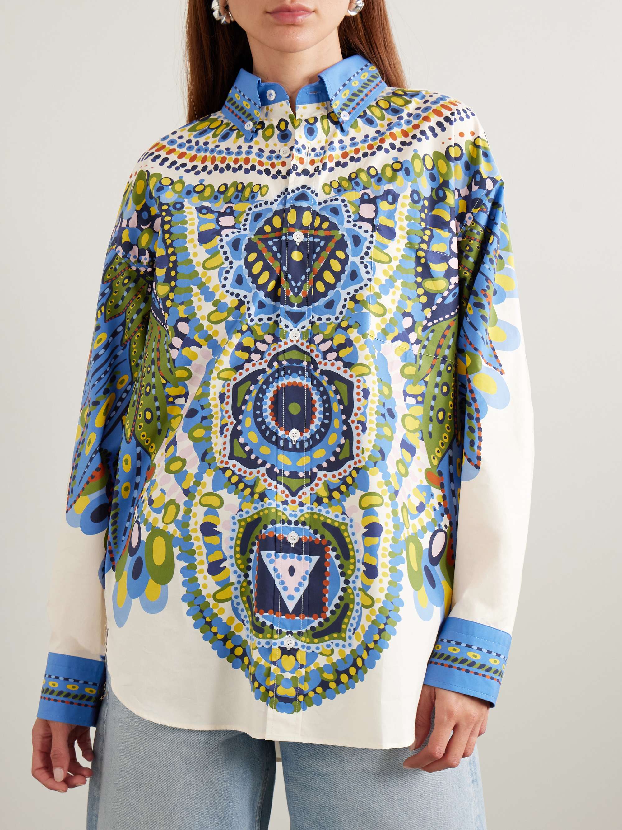 Better Than Your Boyfriend's printed cotton-poplin shirt view