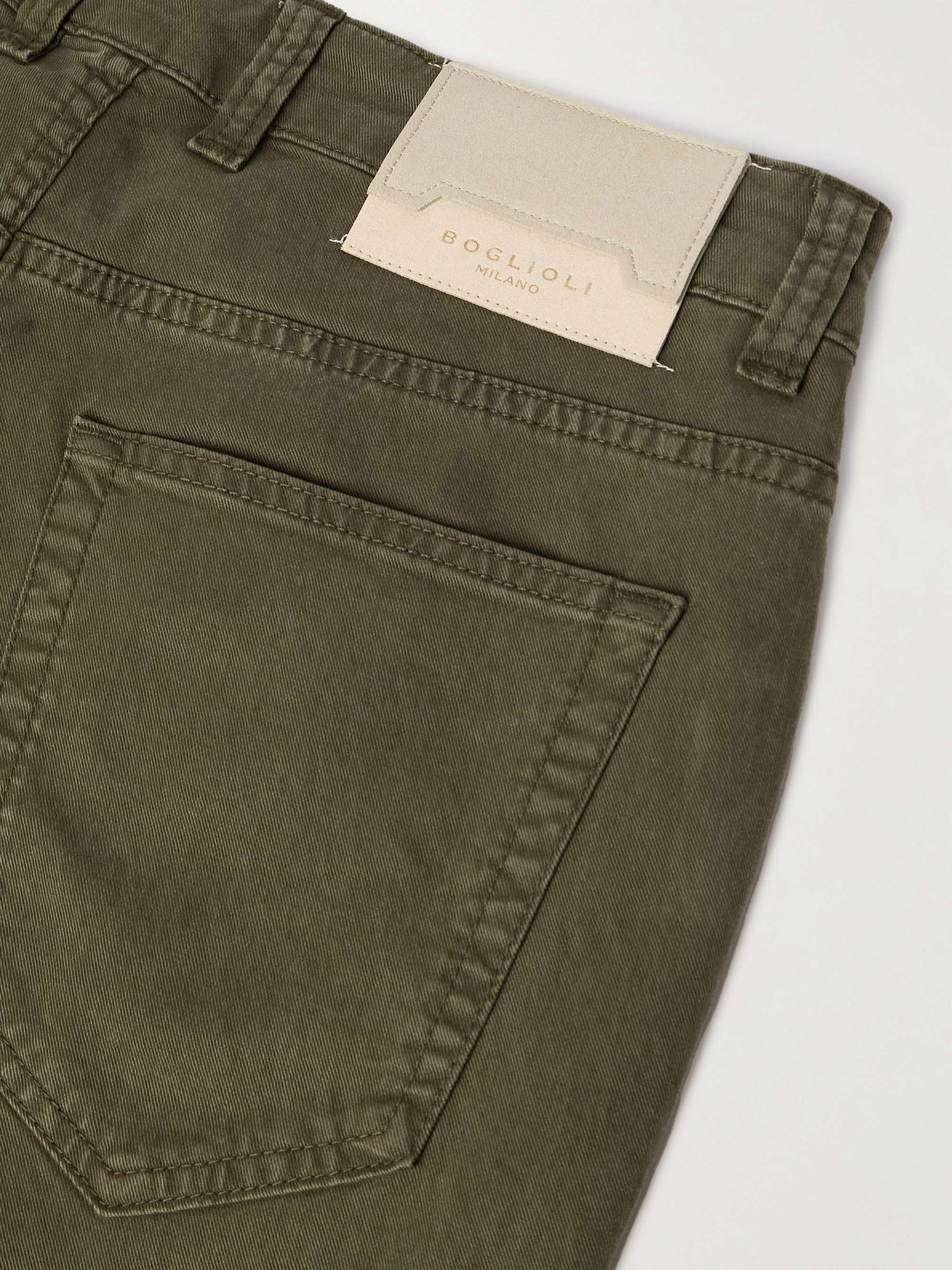 Straight-Leg Stretch Cotton, TENCEL™ and Silk-Blend Twill Trousers view