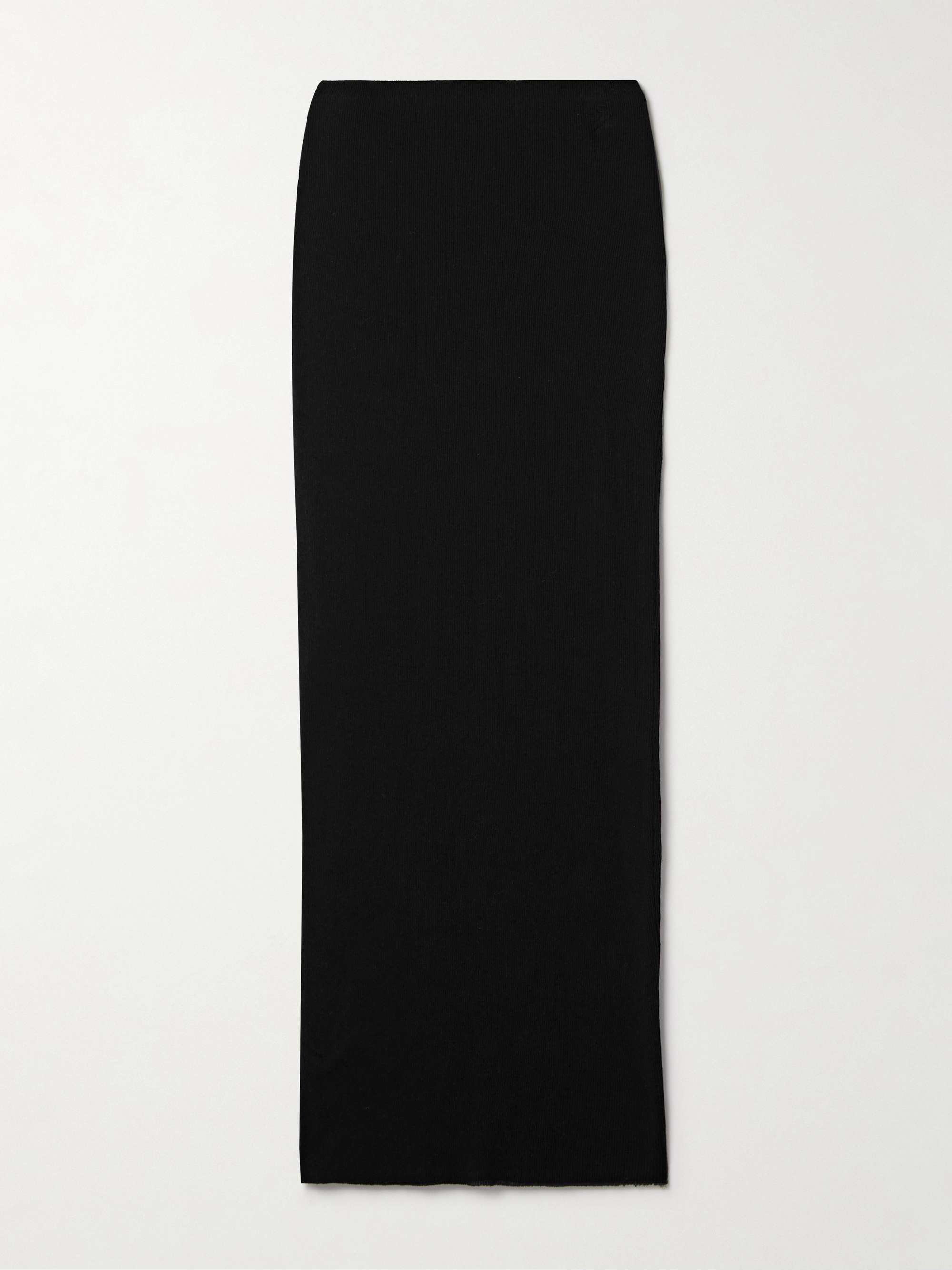Ribbed cotton and cashmere-blend midi skirt view