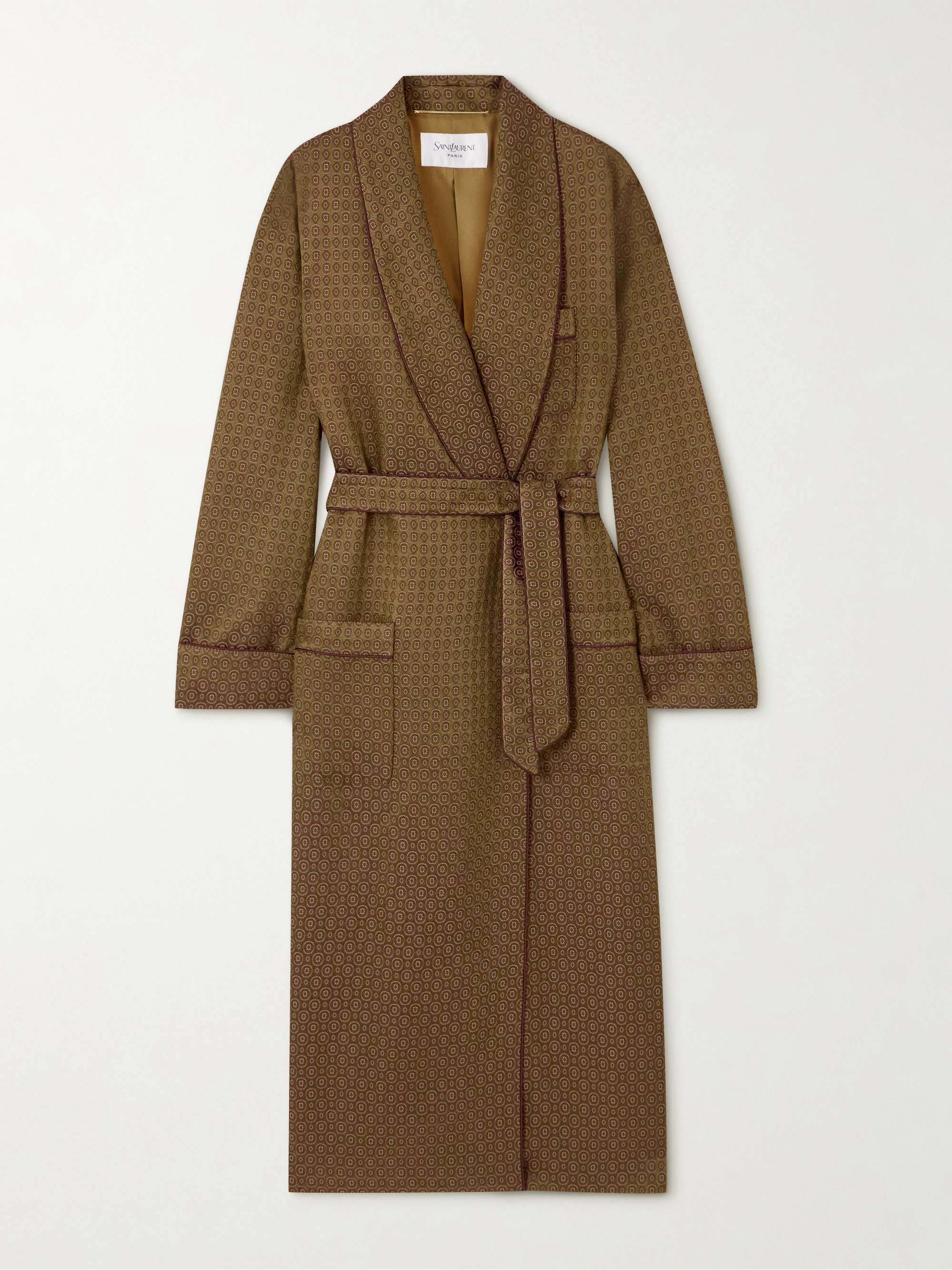 Belted jacquard coat view