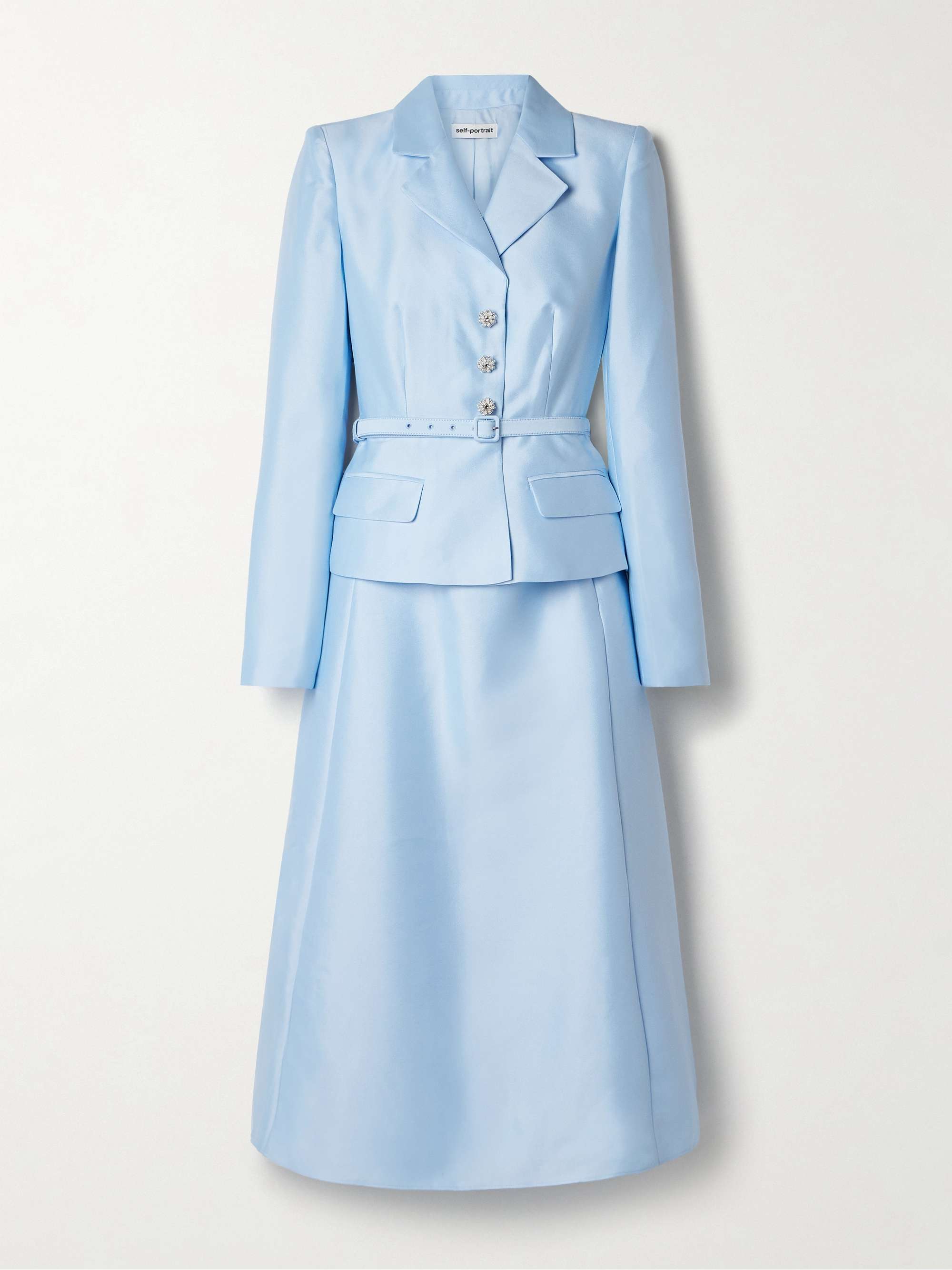 Layered embellished taffeta midi dress view