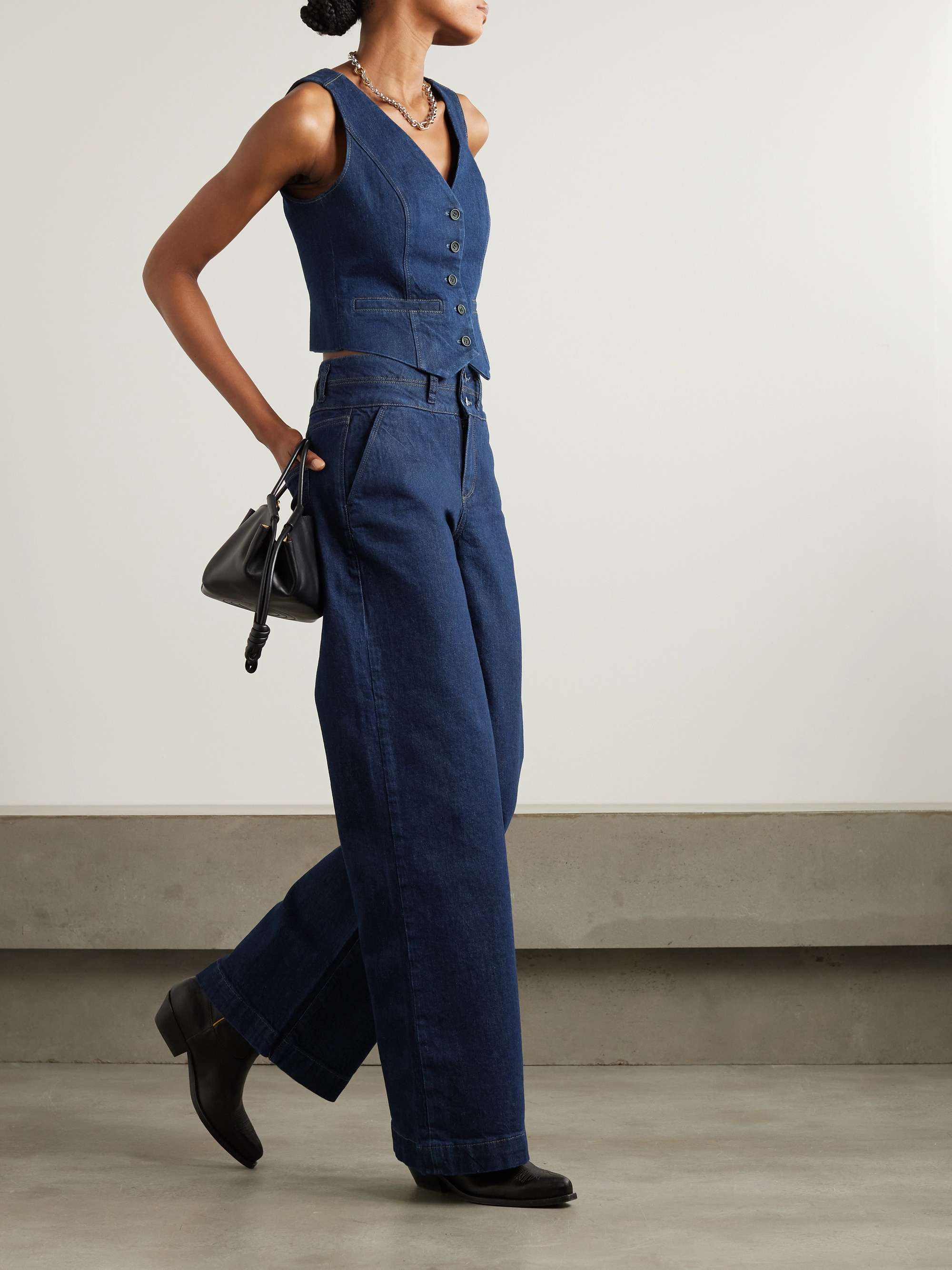 Antonella denim vest view