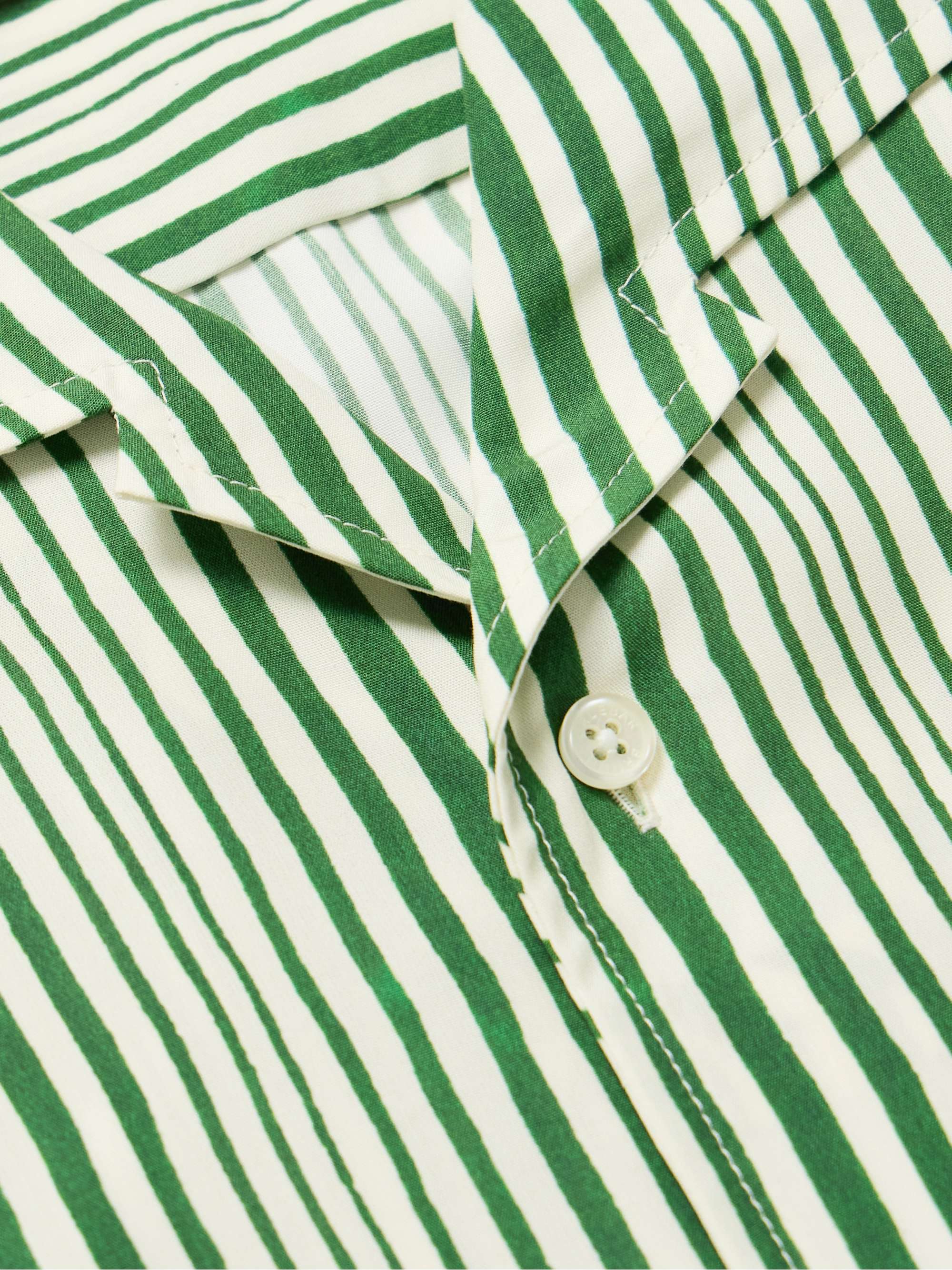 Hibbert Camp-Collar Striped Lyocell Shirt view