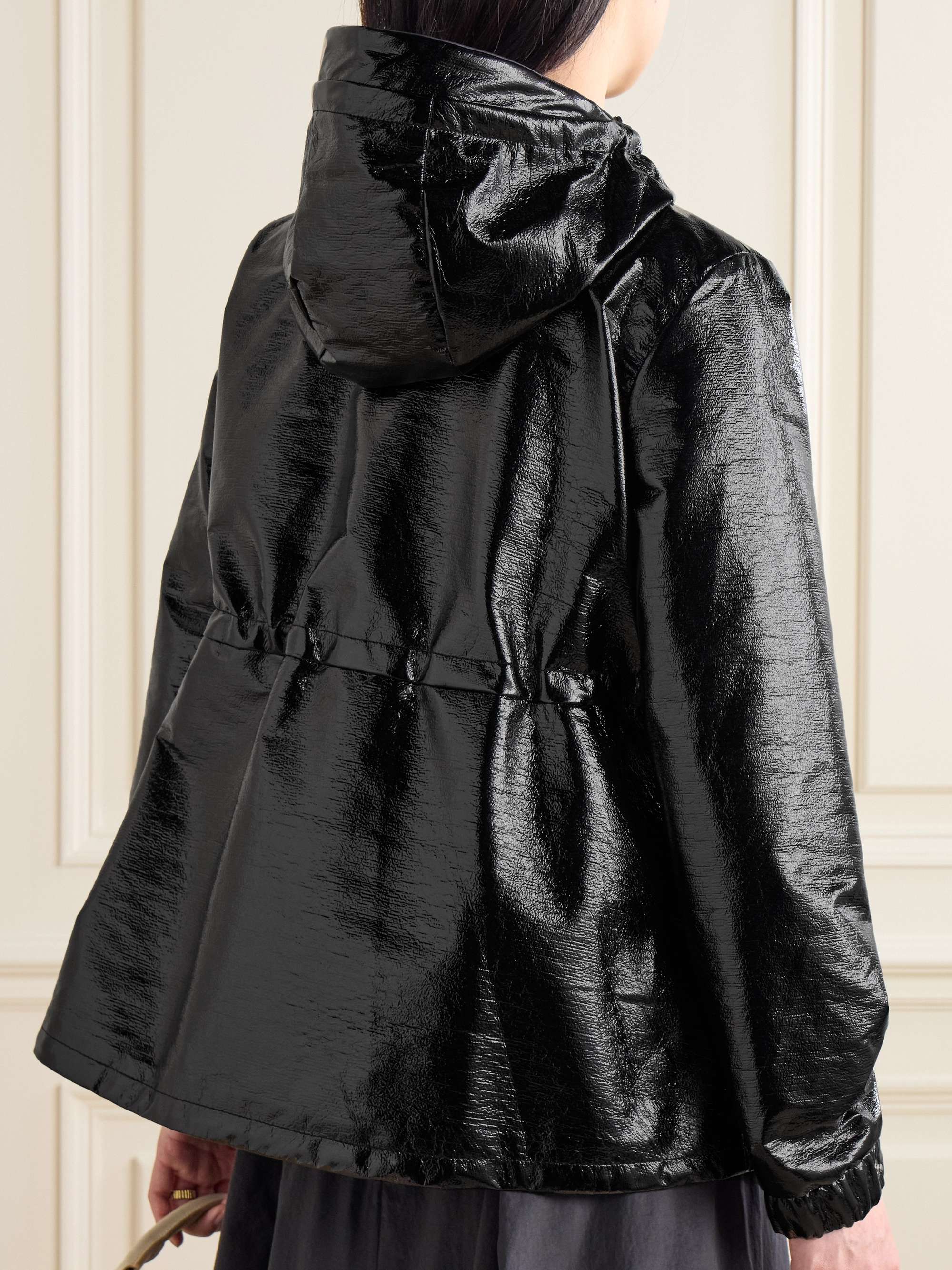 Agnou faux patent-leather parka view