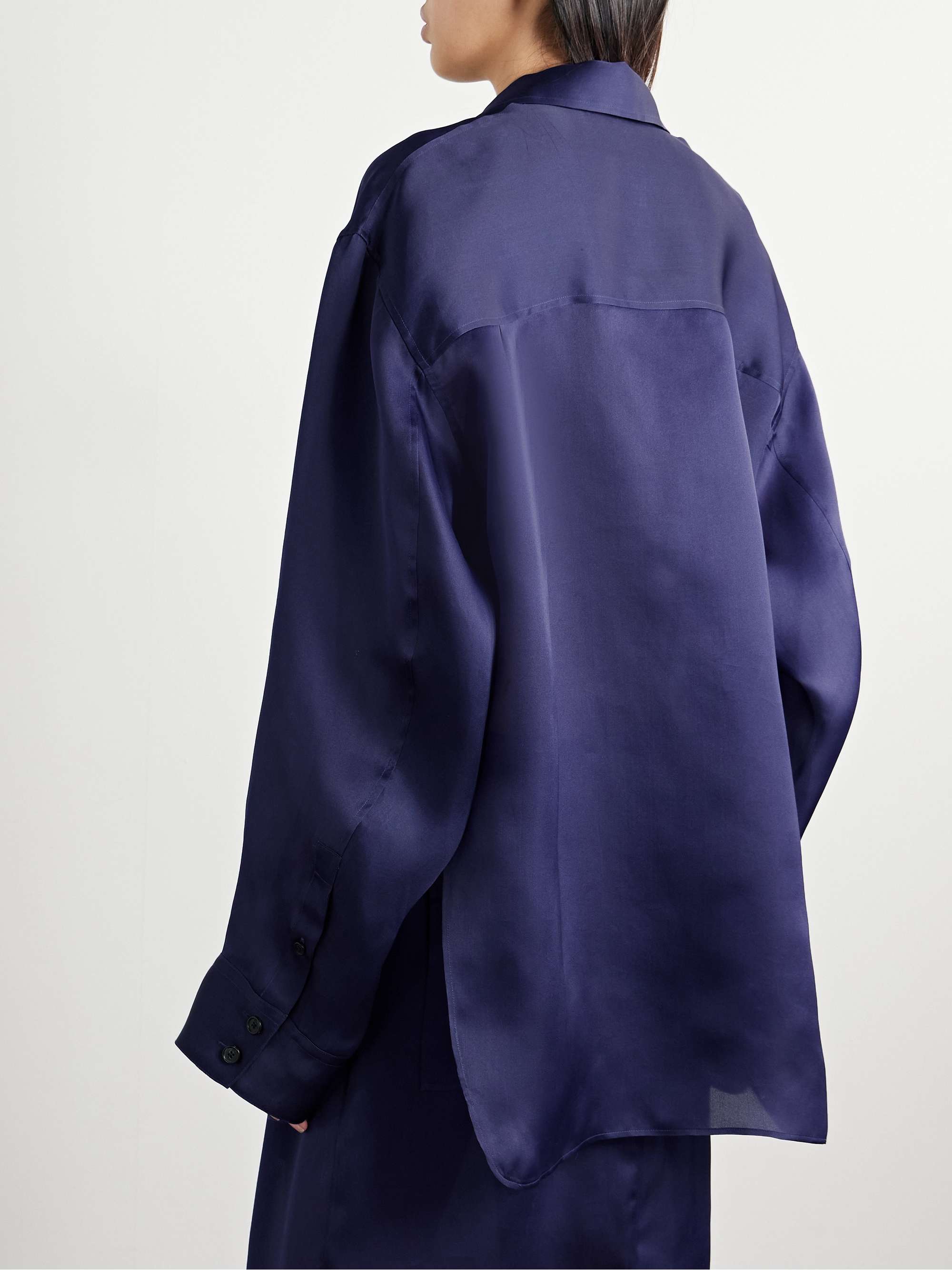 Herschel oversized silk-organza shirt view