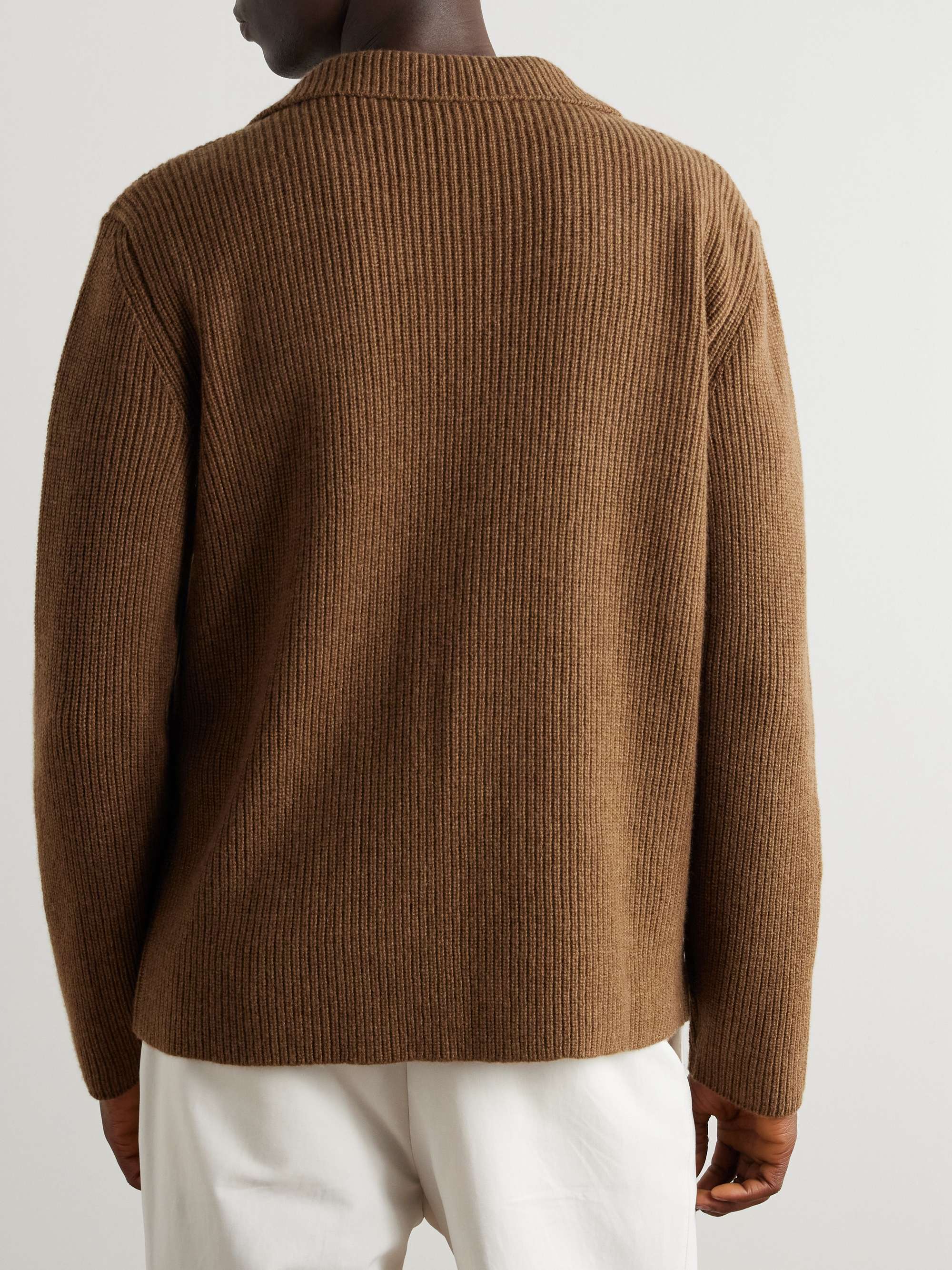 Ribbed-Knit Cashmere Cardigan view