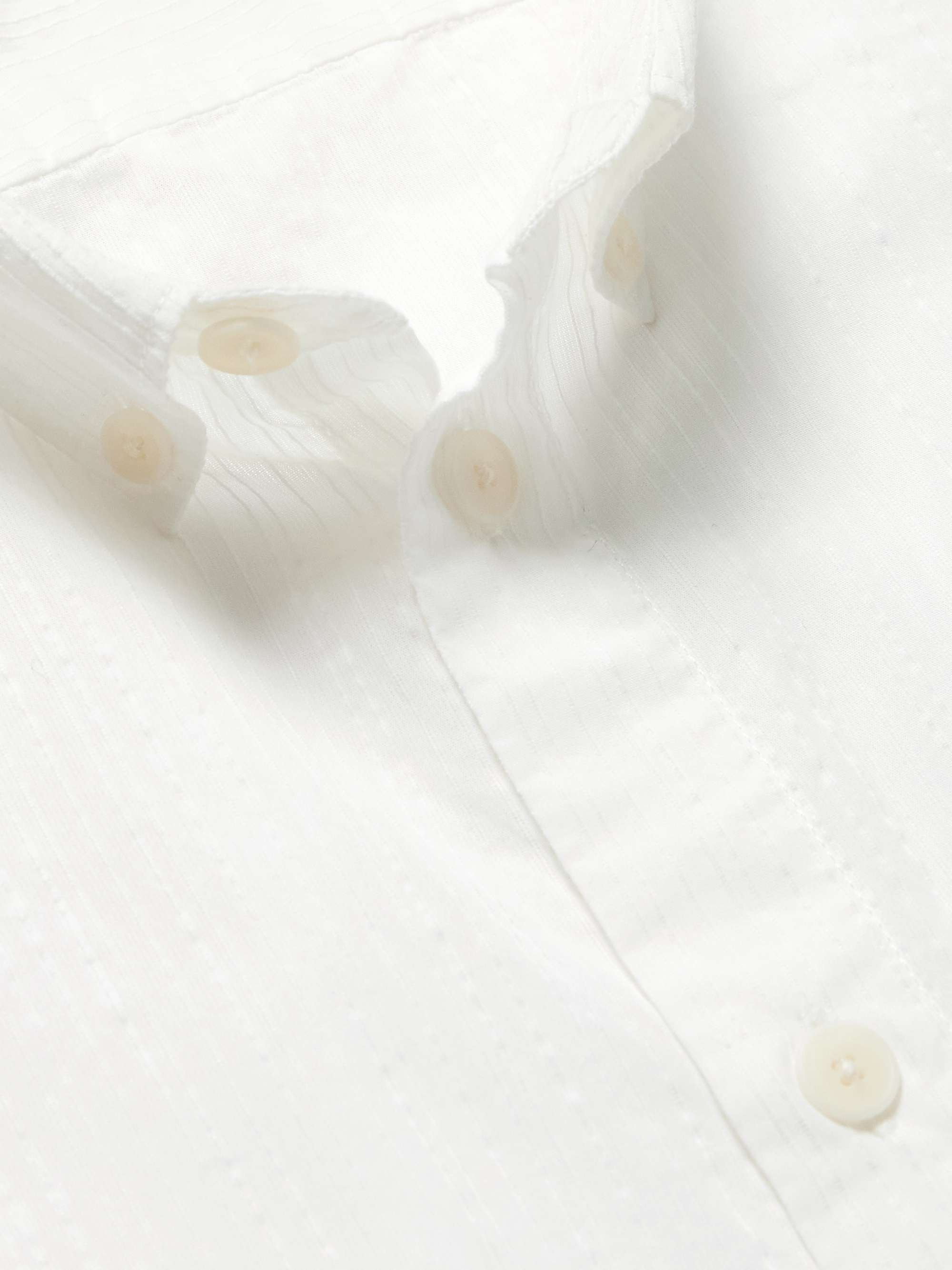 Anniversary Button-Down Collar Embroidered Cotton-Gauze Shirt view