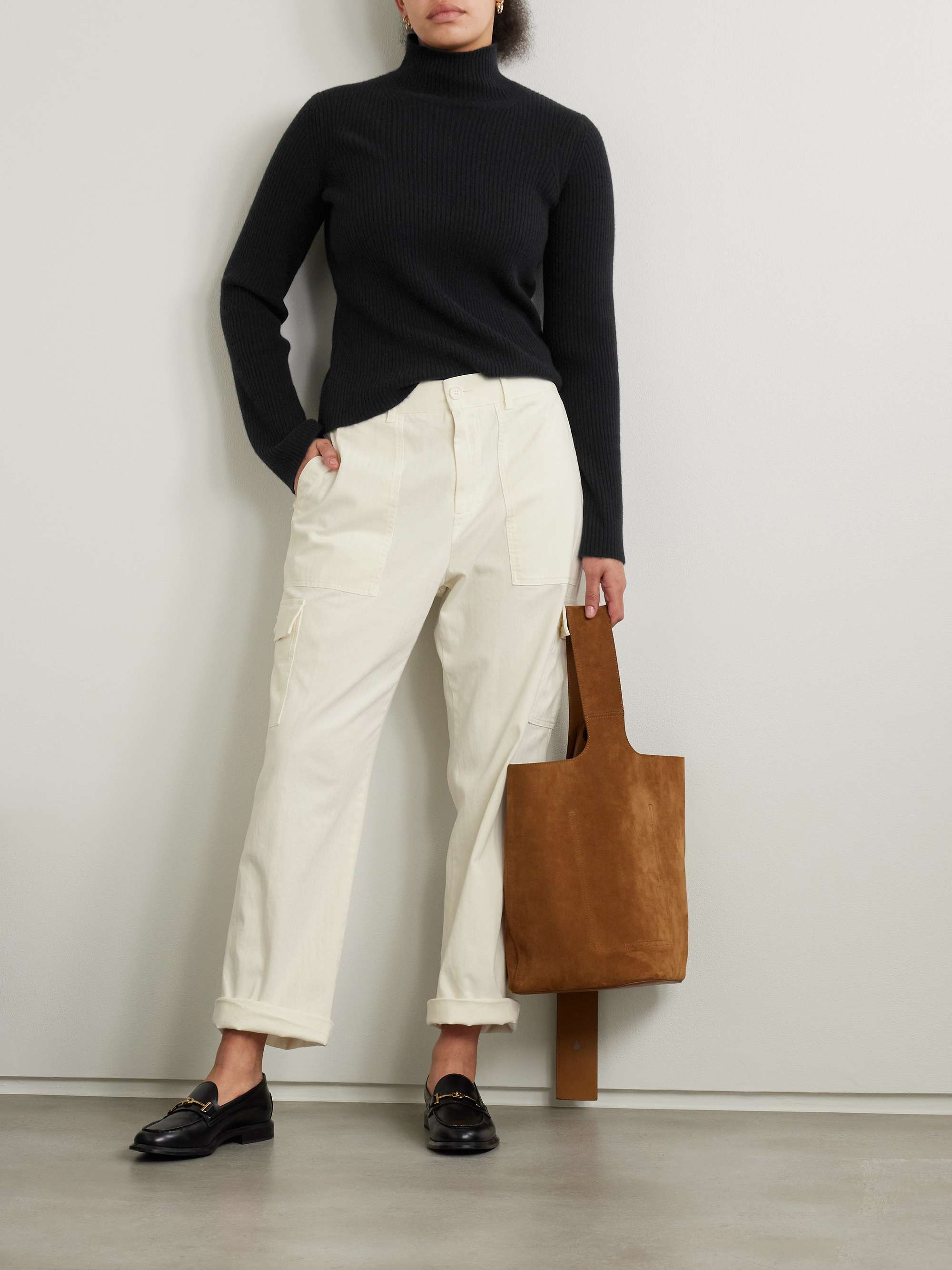 Ribbed recycled-cashmere turtleneck sweater view