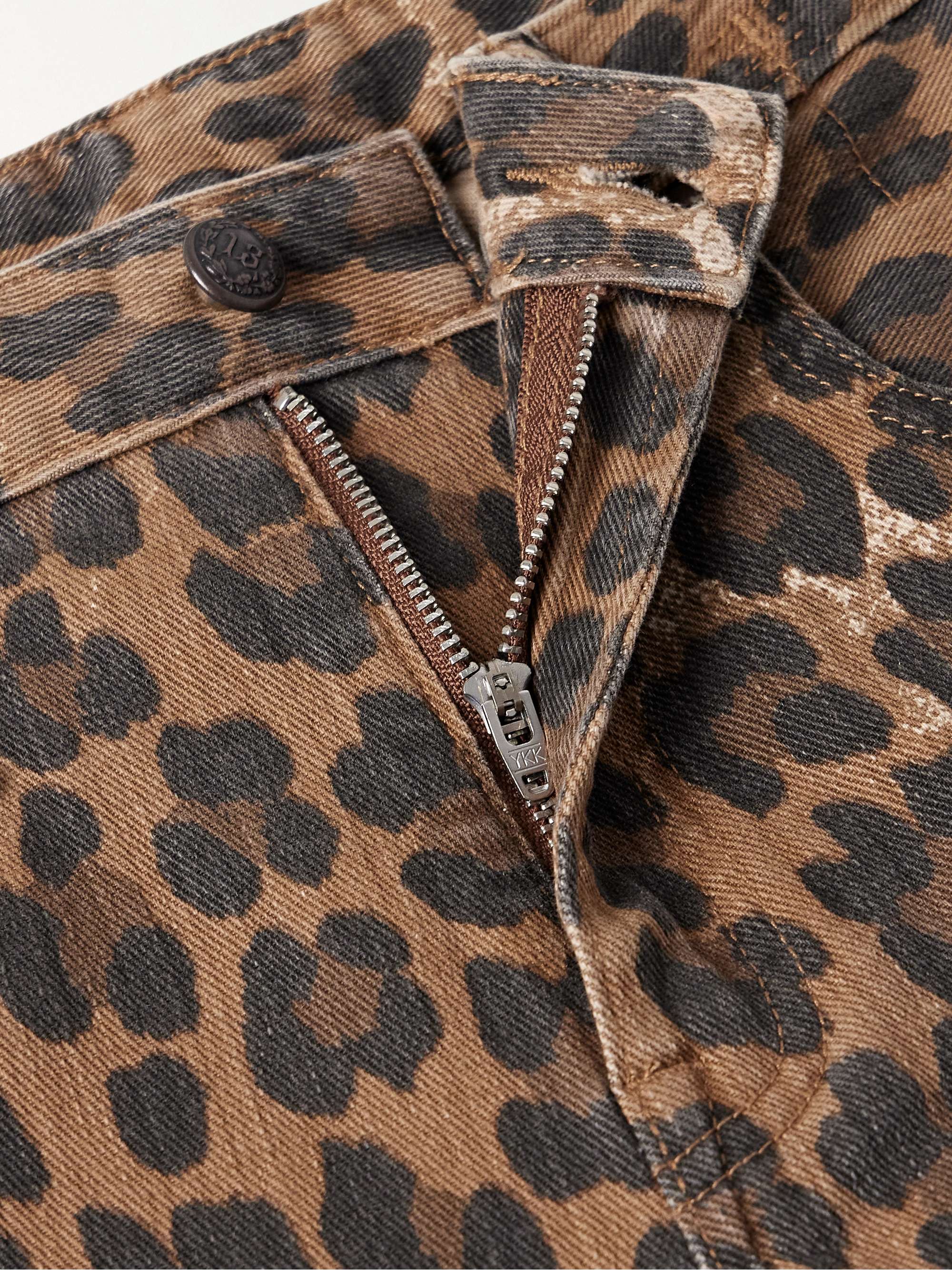 Kick Fit cropped leopard-print mid-rise flared jeans view