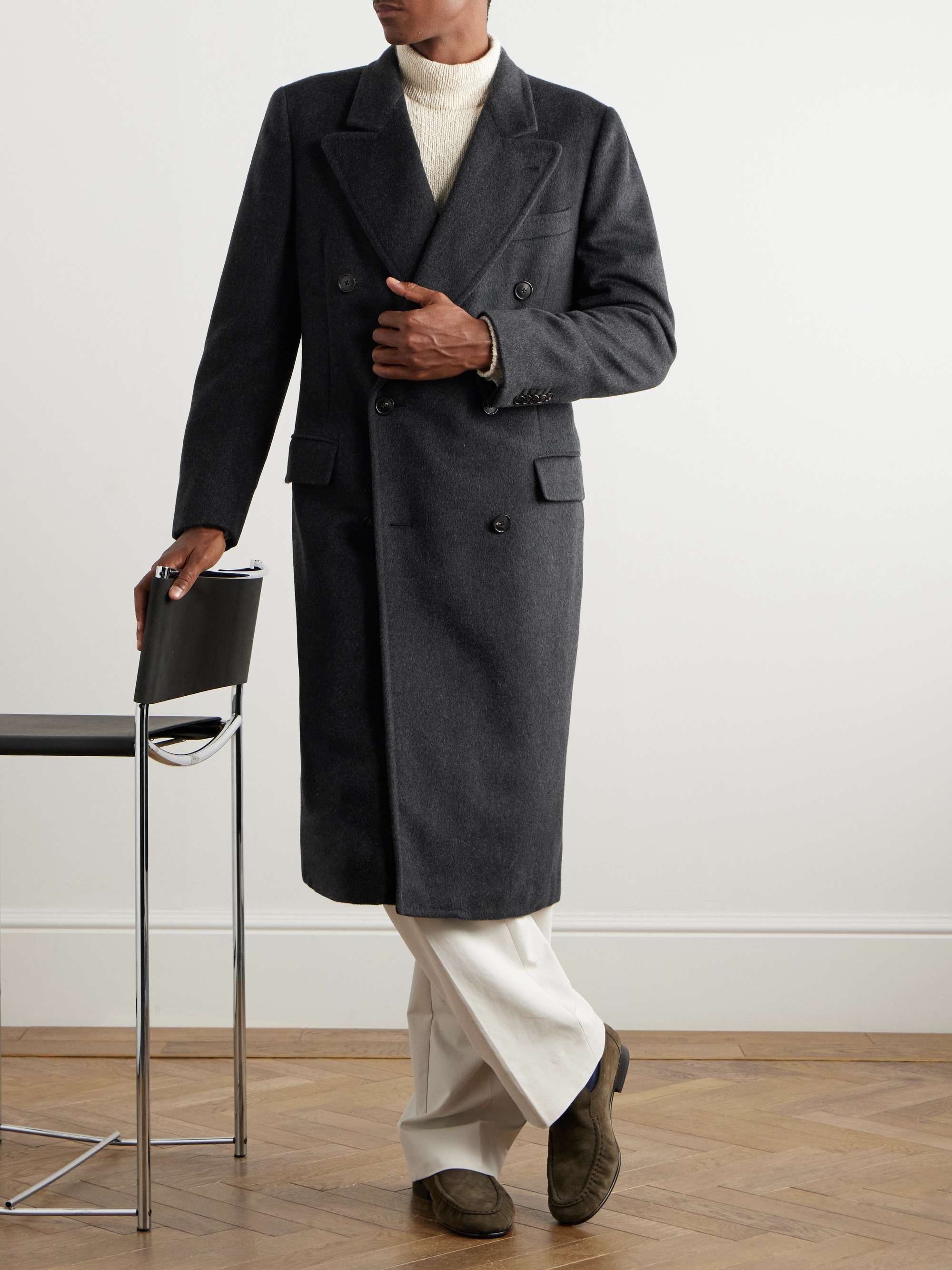 Posillipo Double-Breasted Brushed Cashmere Coat view