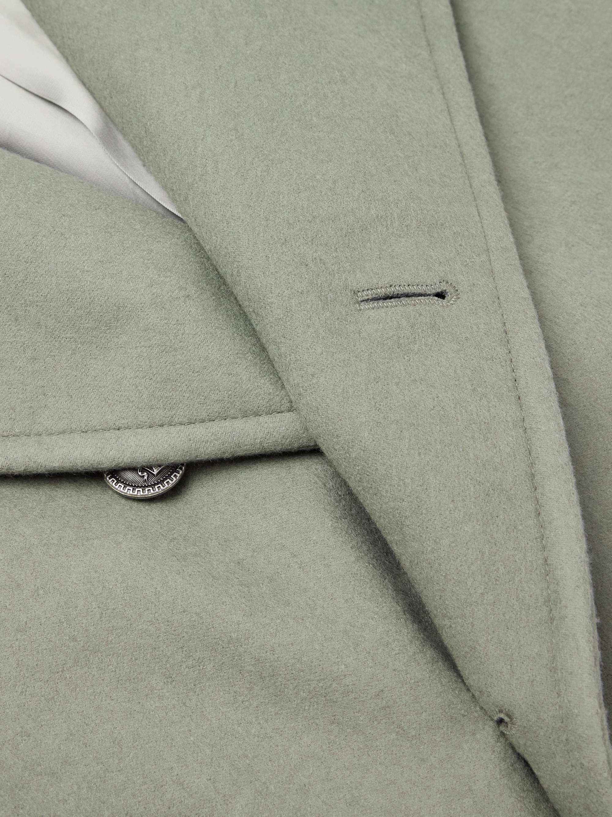 Double-Breasted Brushed-Wool Peacoat view