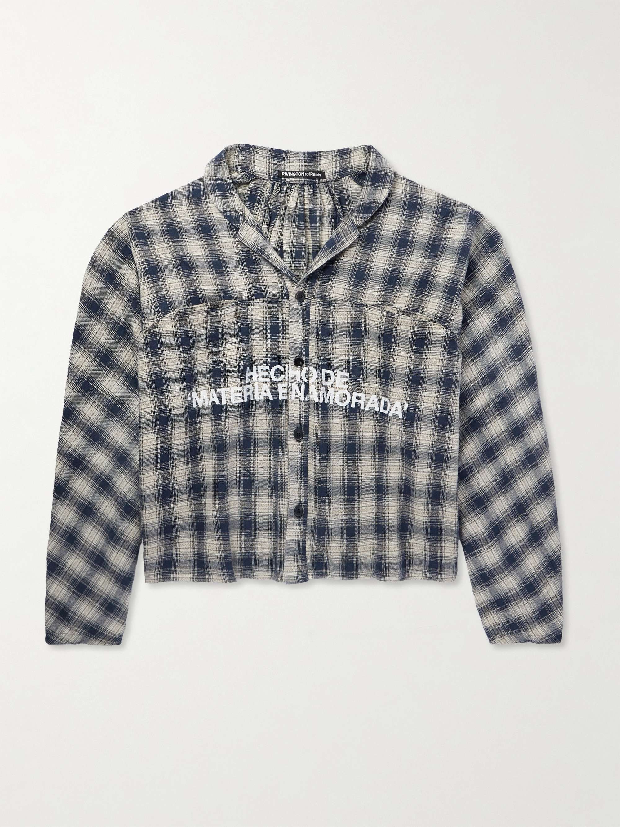 Materia Nazarene Oversized Printed Checked Cotton-Flannel Shirt view