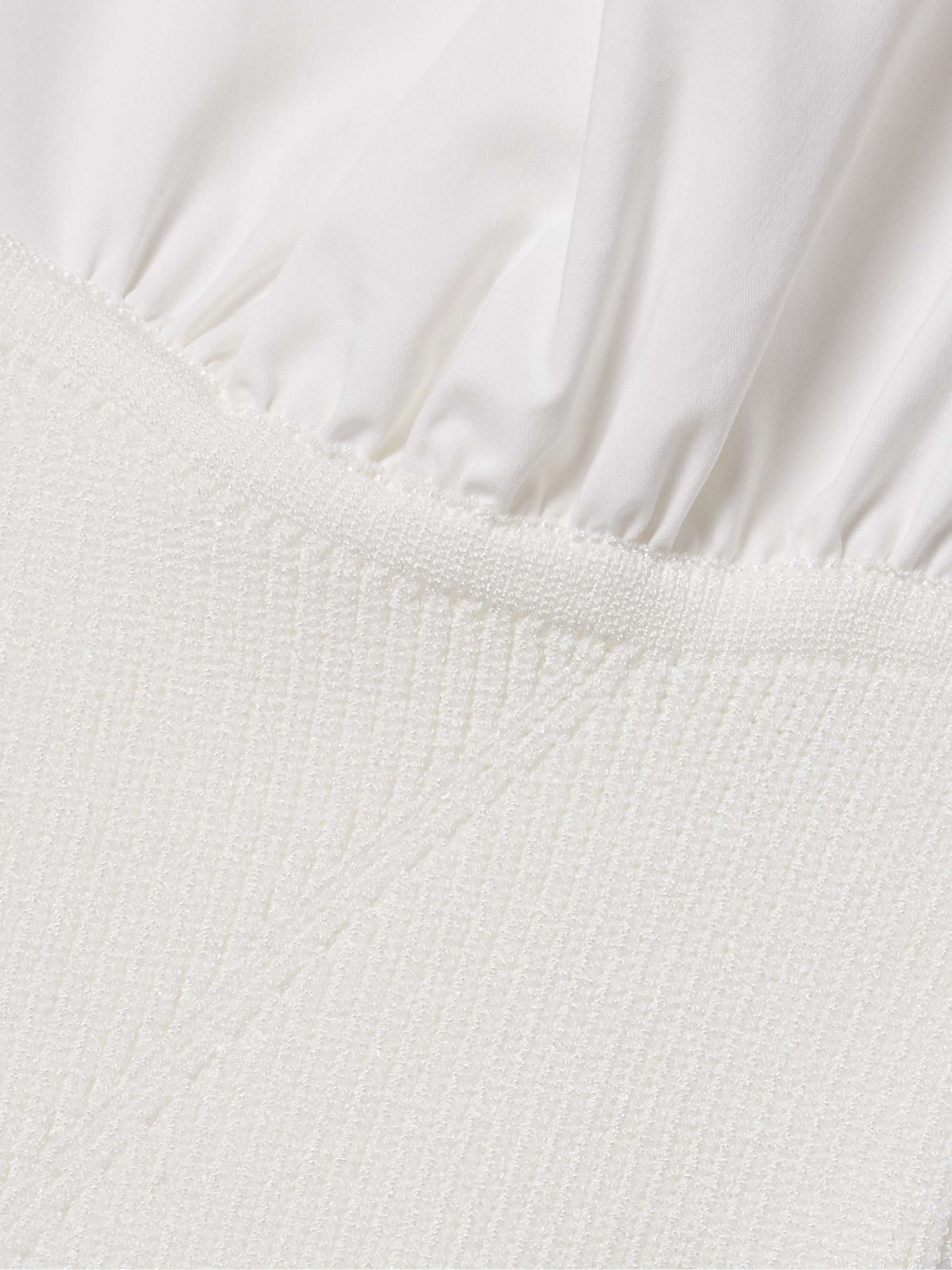Adair cropped paneled cotton-blend poplin top view