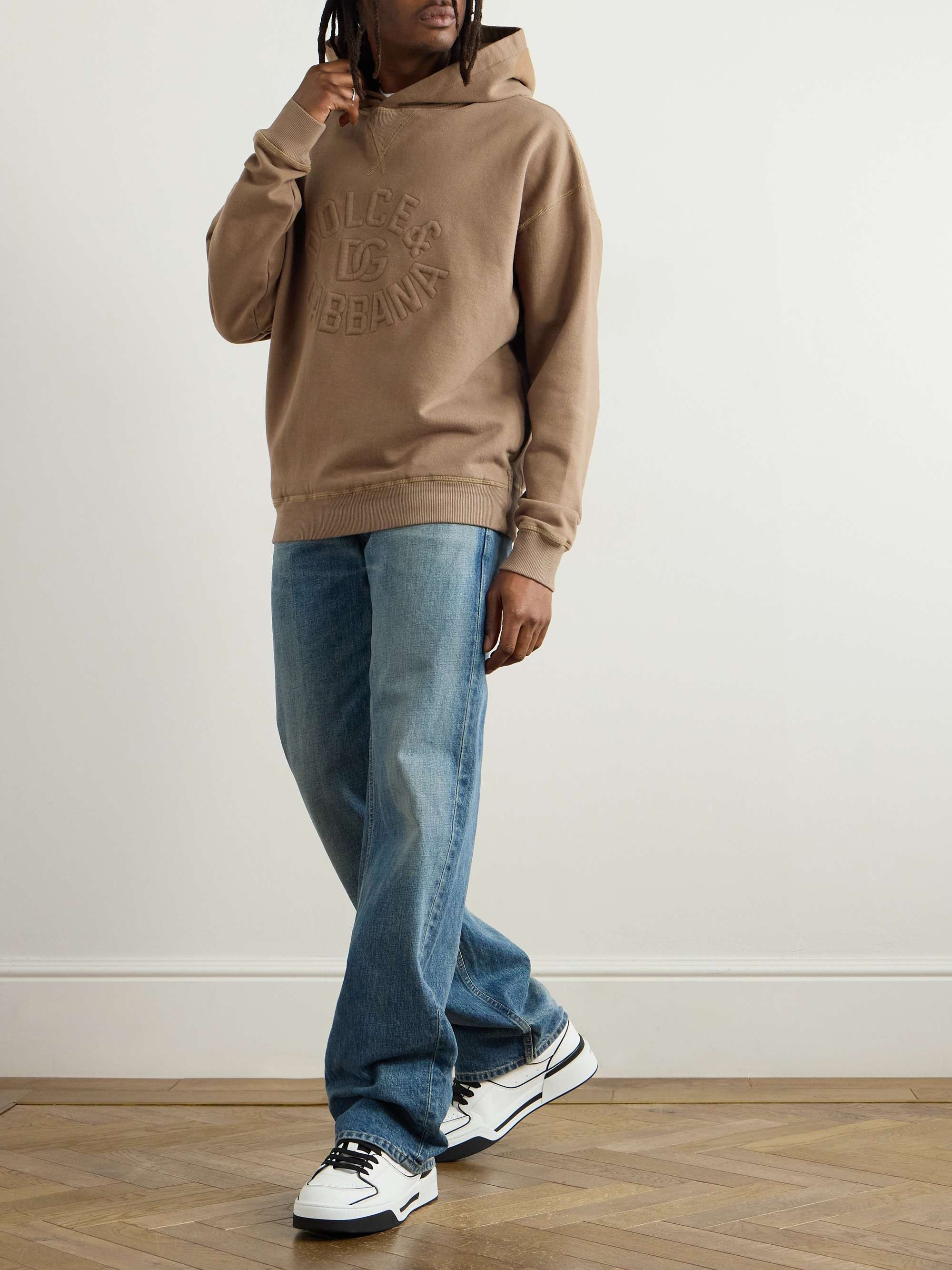 Logo-Embossed Cotton-Jersey Hoodie view