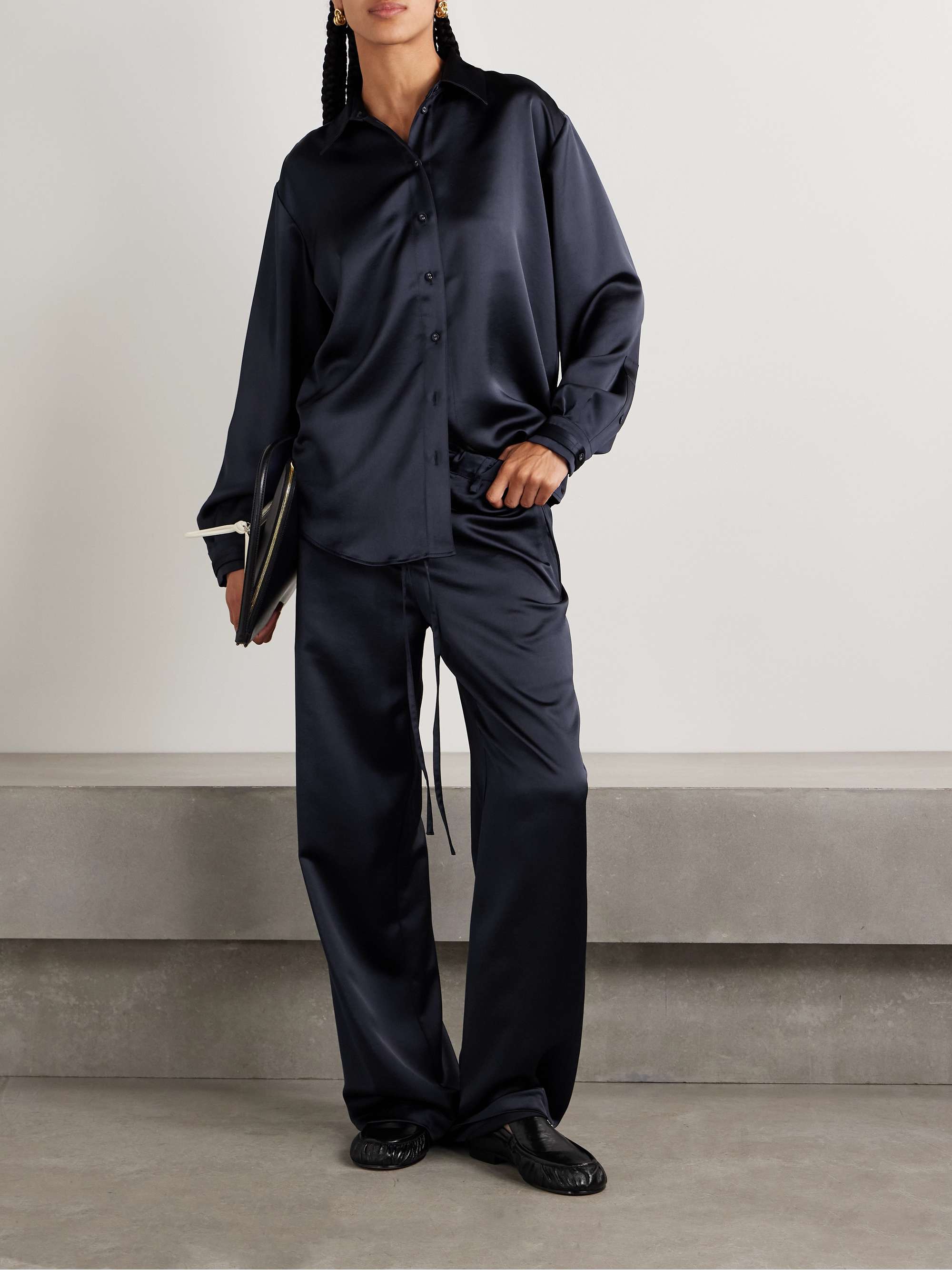 Magnus satin wide-leg pants view