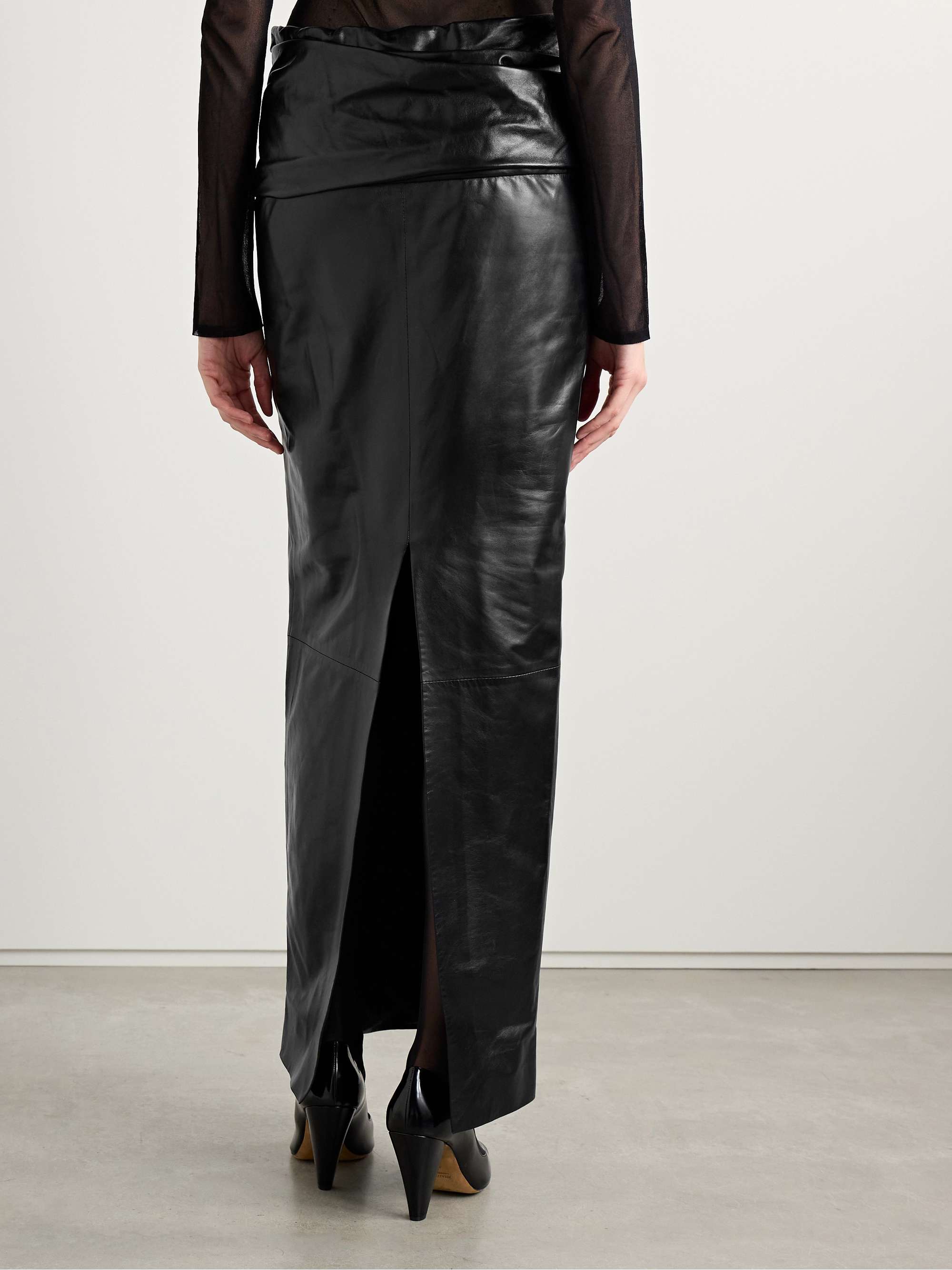 Winler gathered leather maxi skirt view