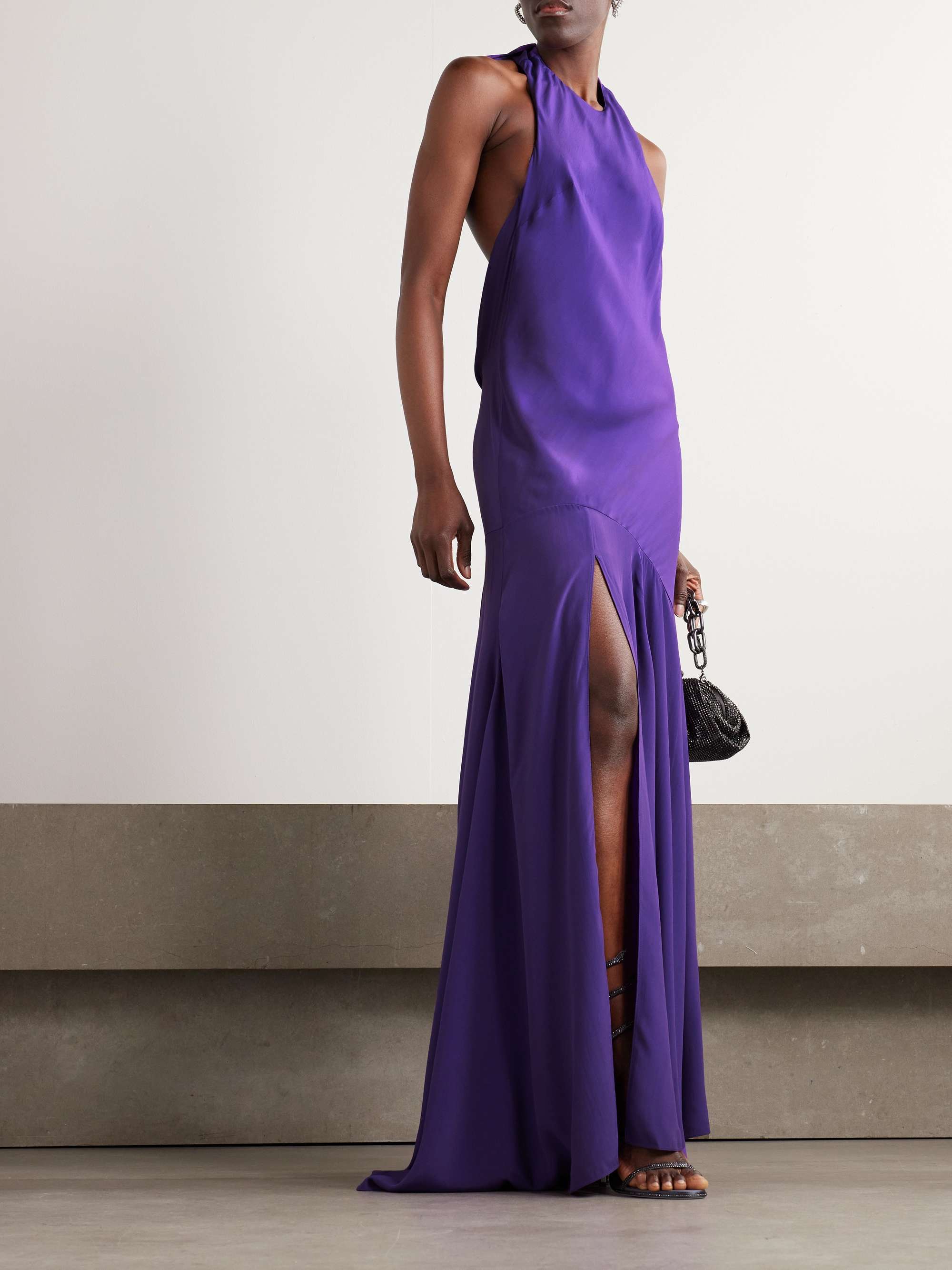 Crepe halterneck gown view