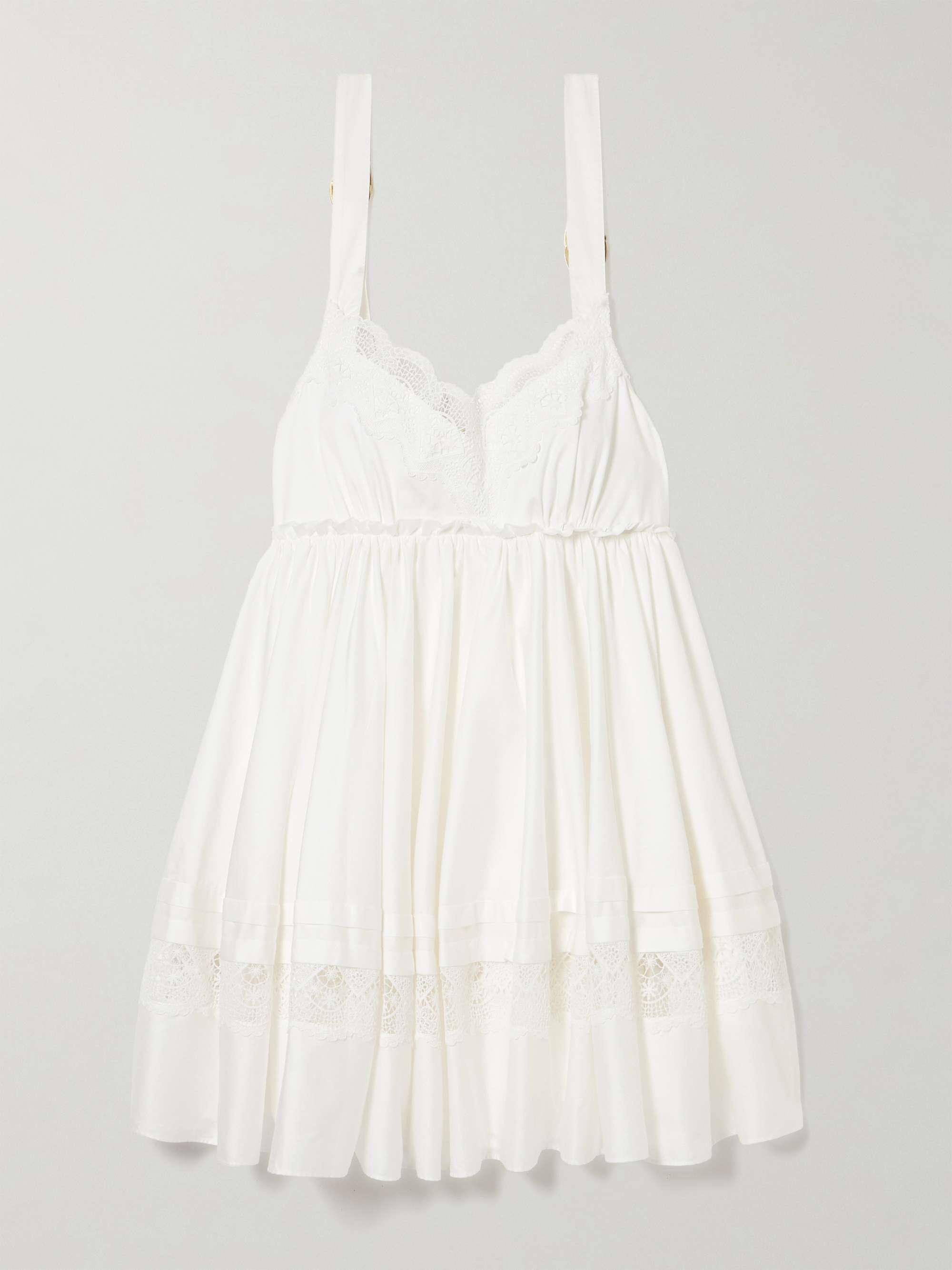 Chant lace-trimmed cotton mini dress view