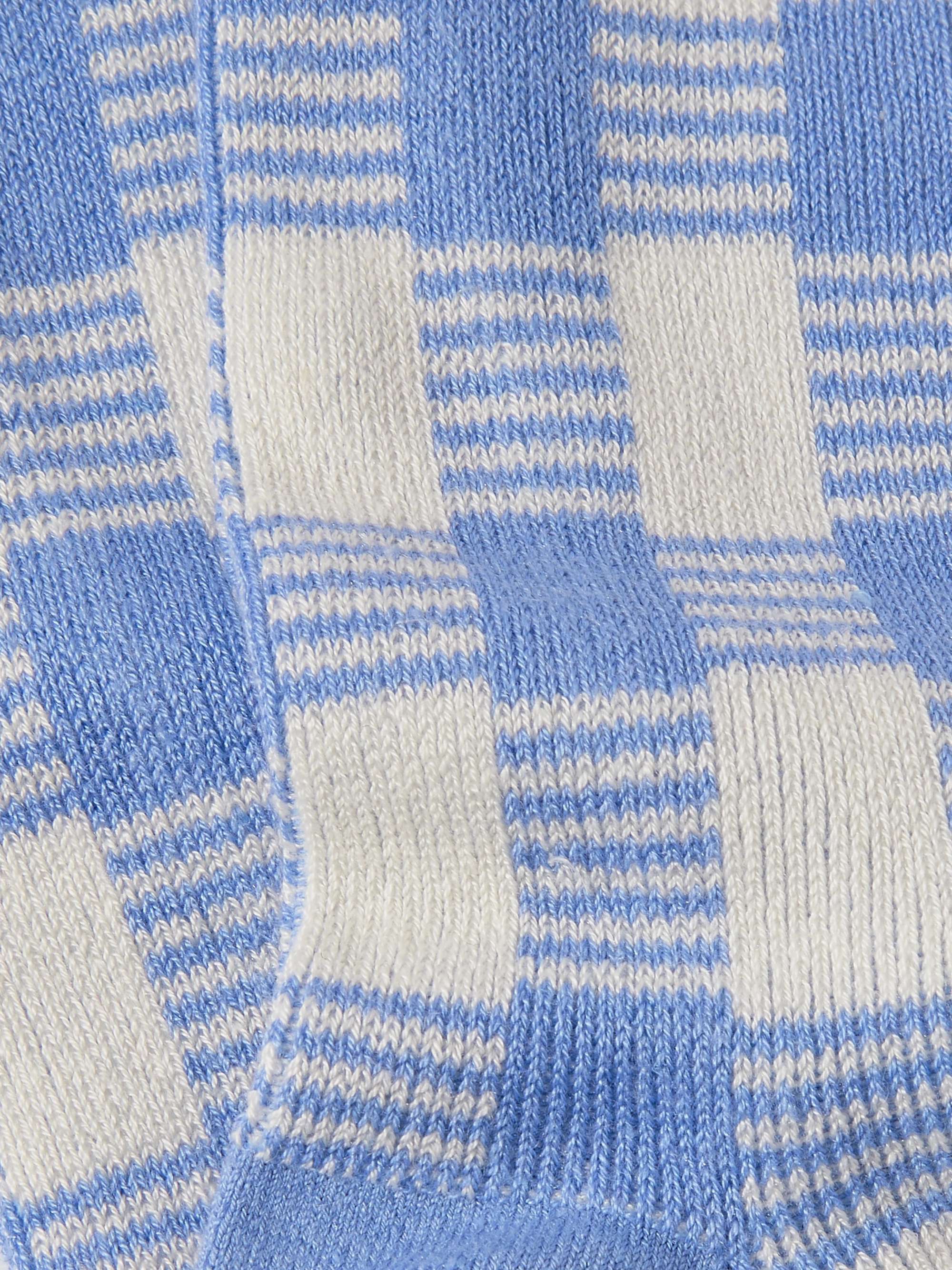 Gingham silk and linen-blend socks view