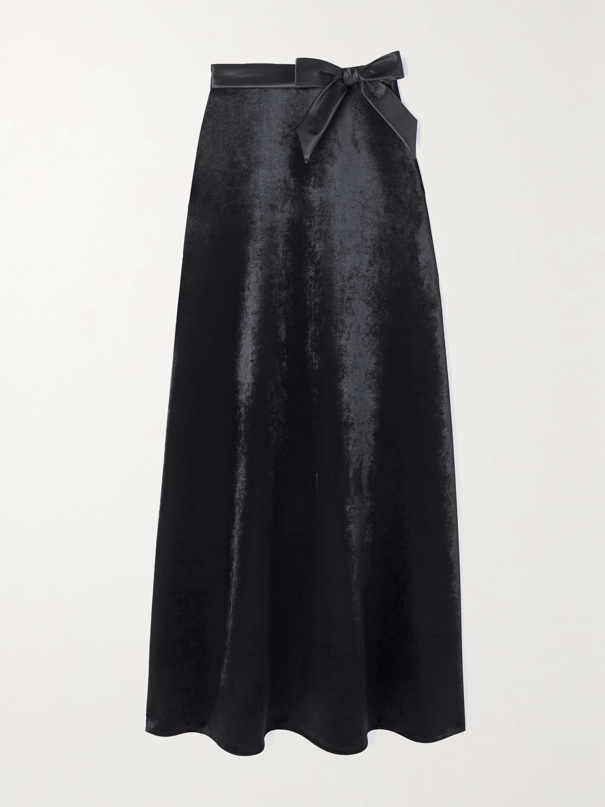 Bow-embellished stretch-velvet maxi skirt view