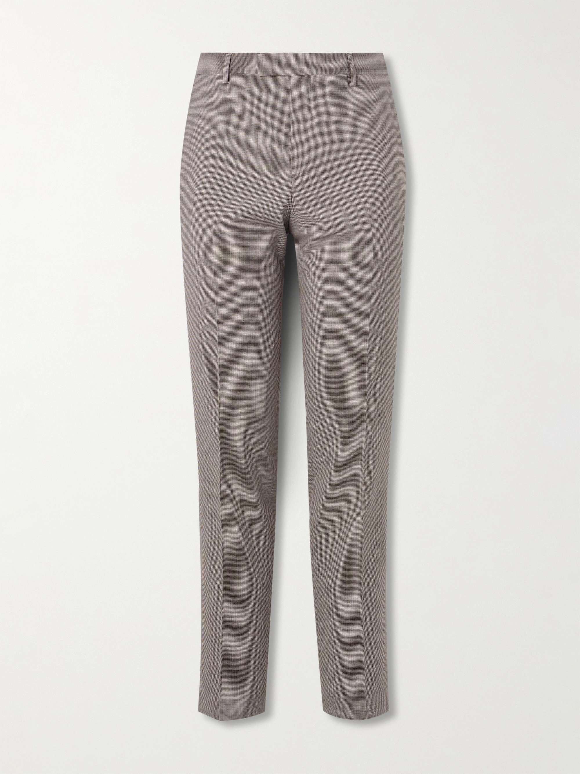 Tapered Houndstooth Wool Suit Trousers view