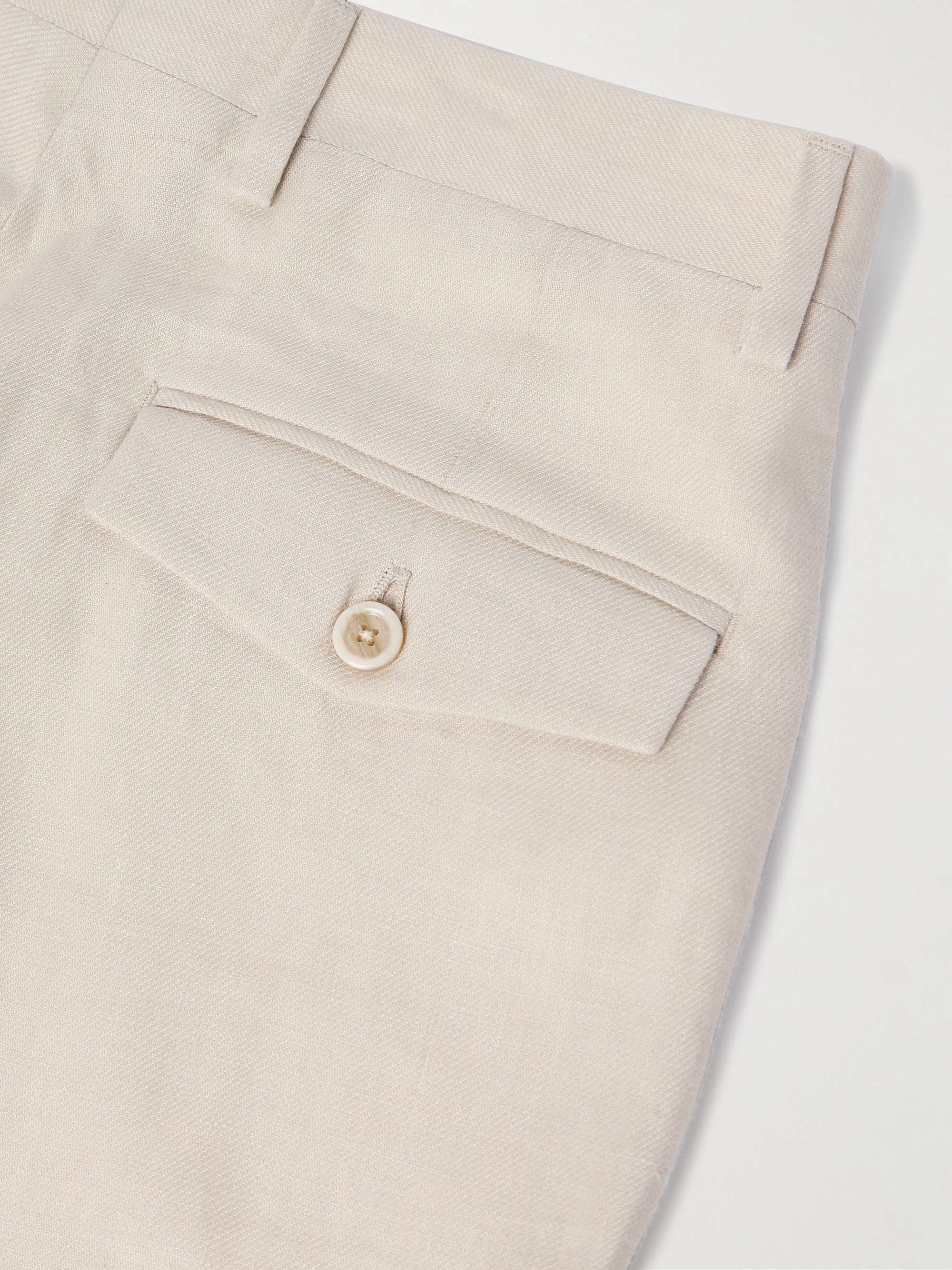 Aramis Straight-Leg Pleated Linen-Twill Bermuda Shorts view