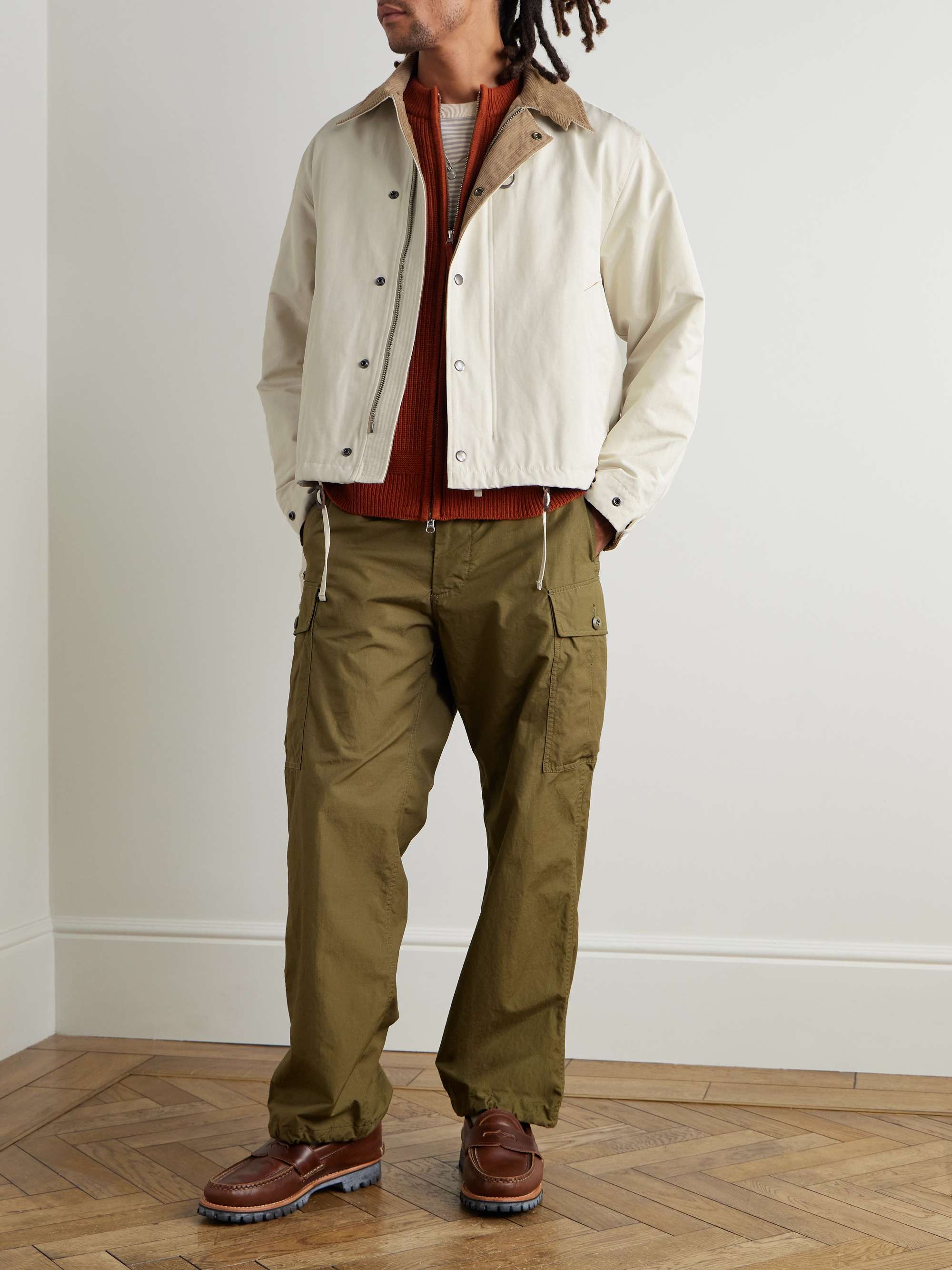 Corduroy-Trimmed Cotton-Blend Jacket view